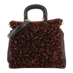  Prada Burnout Convertible Tote Velvet and Tessuto Large