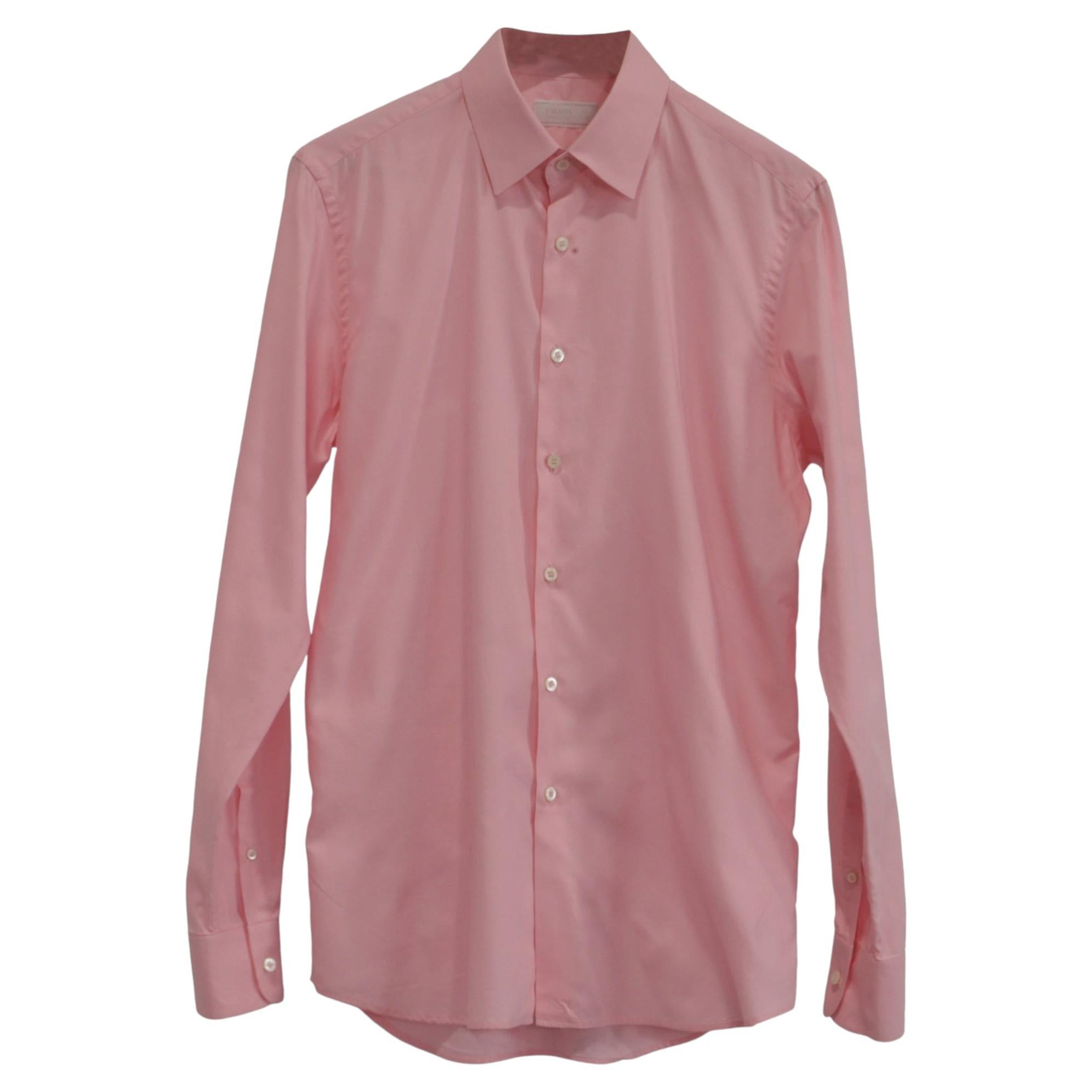 Prada-Hemd mit Knopfleiste aus rosa Baumwolle im Angebot
