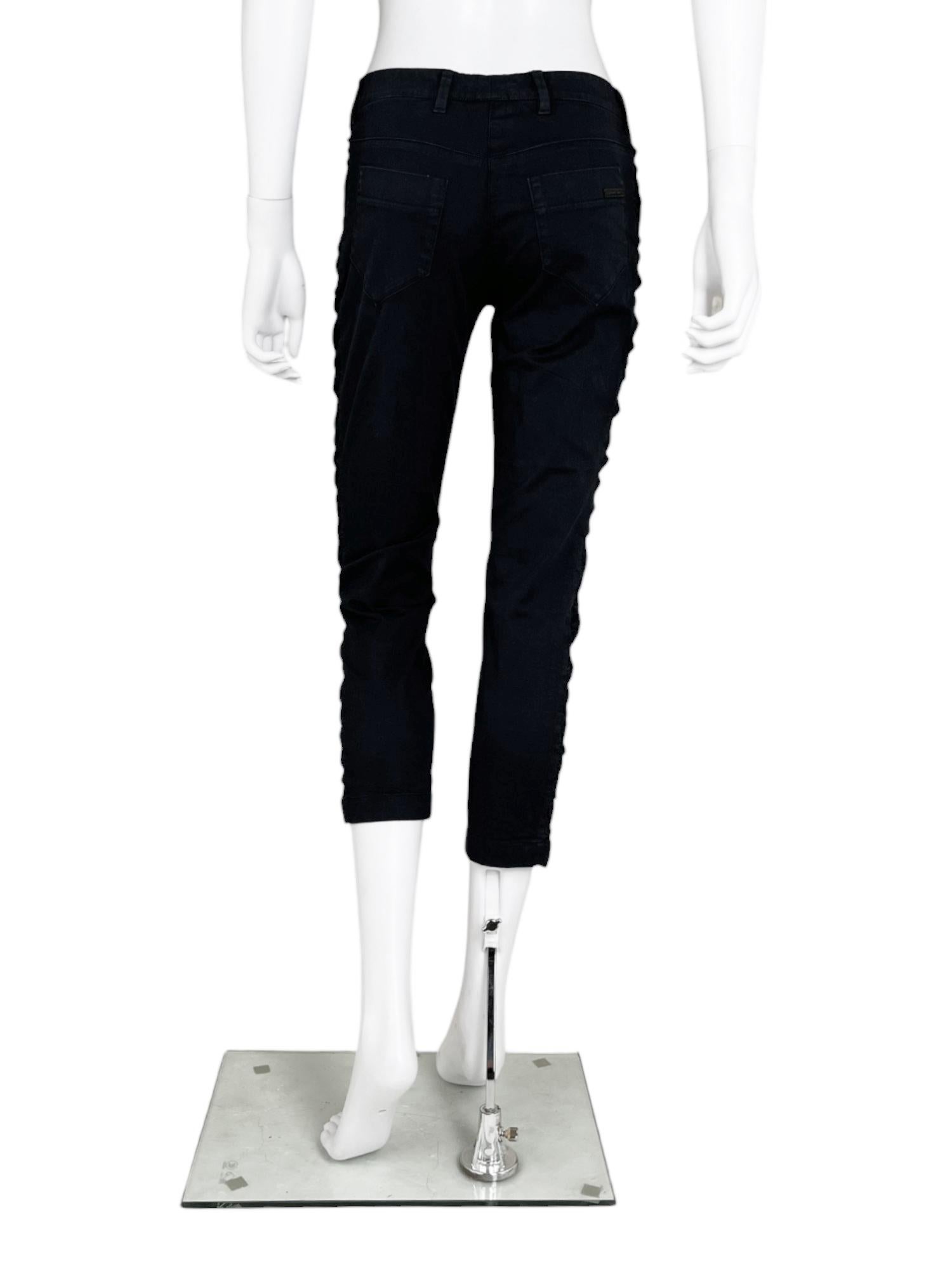 Prada by Miuccia F/W 2007 Curly Black Denim Negro en venta