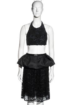 Prada by Miuccia Prada black lace evening ensemble, fw 2008
