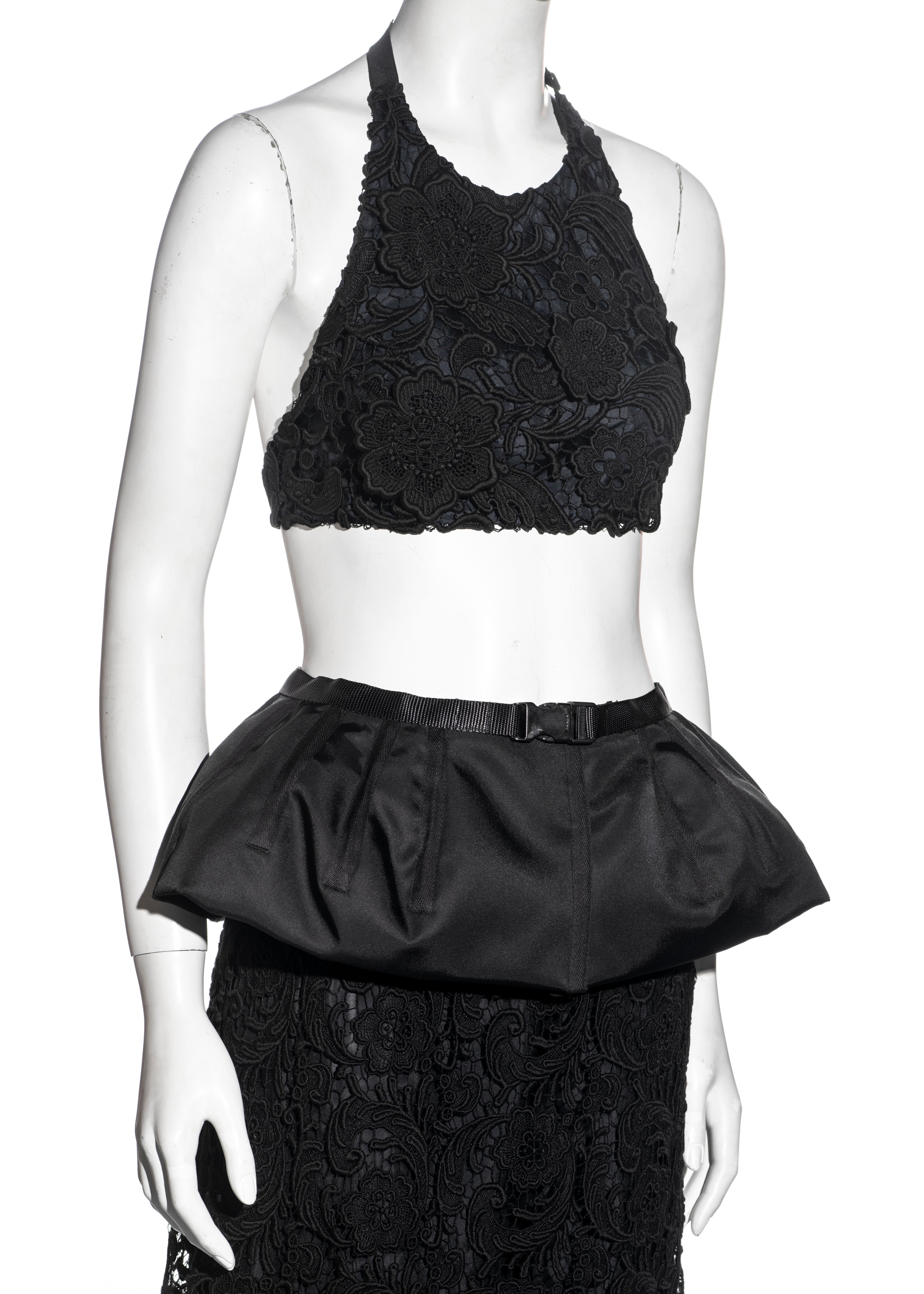 Black Prada by Miuccia Prada black lace evening ensemble, fw 2008 For Sale