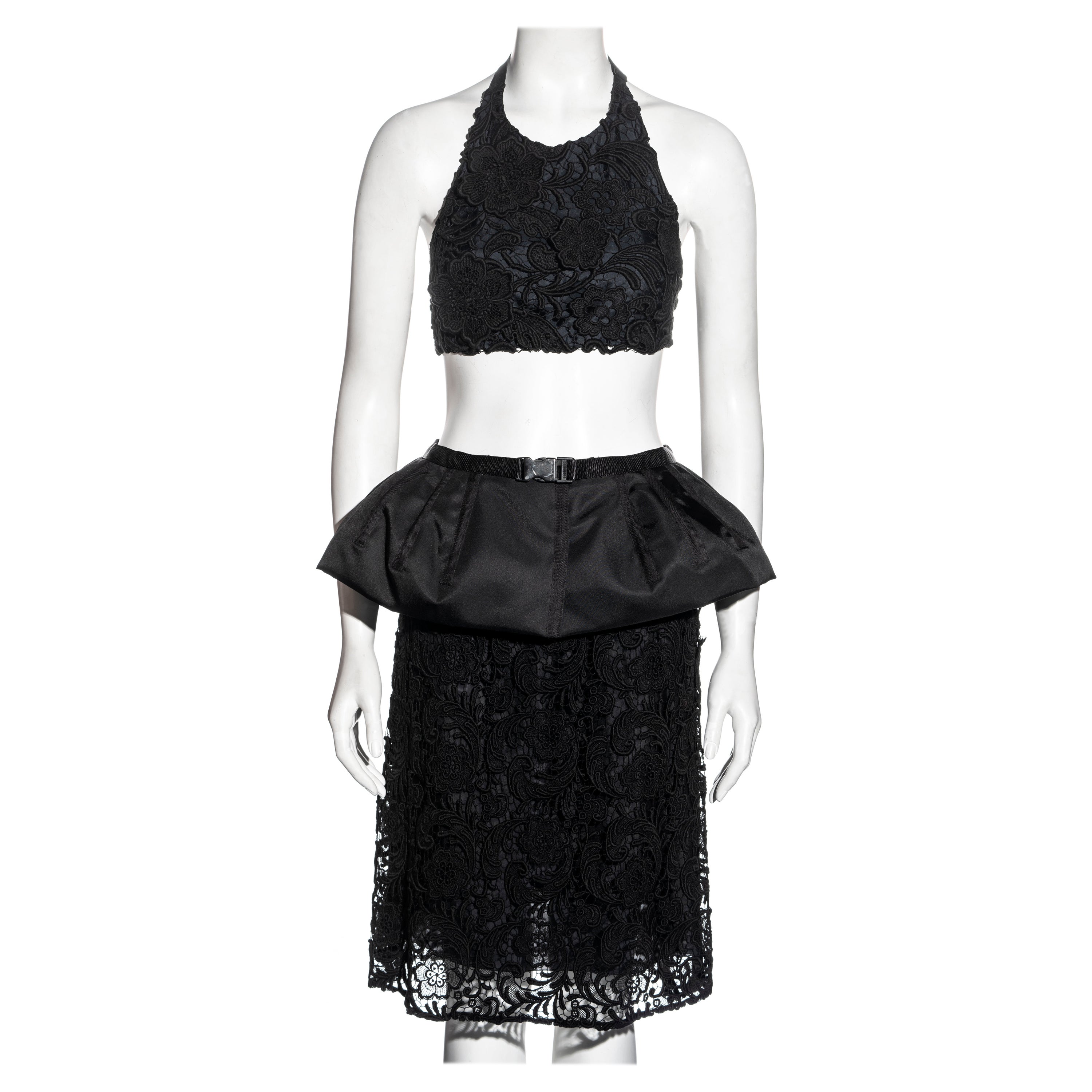 Prada by Miuccia Prada, ensemble da sera in pizzo nero, primavera 2008 in vendita