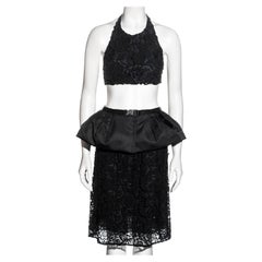 Prada by Miuccia Prada black lace evening ensemble, fw 2008