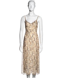 Prada by Miuccia Prada brown silk chiffon slip dress, fw 1996