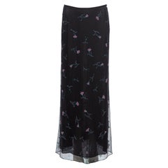 Prada by Miuccia Prada Cotton Tulle Bead Embroidered Maxi Skirt, FW 1997