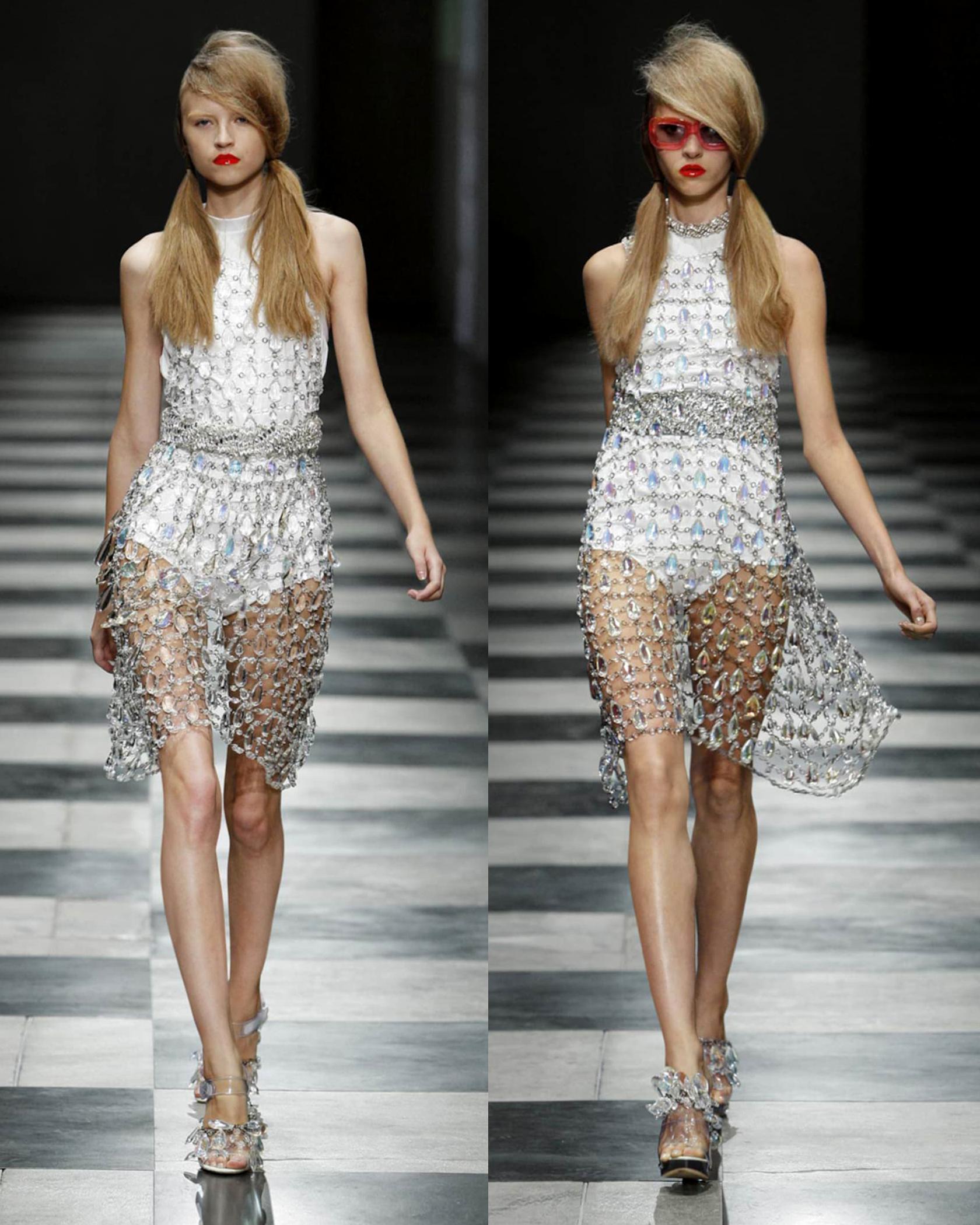 Women's Prada by Miuccia Prada crystal chandelier runway ensemble, ss 2010