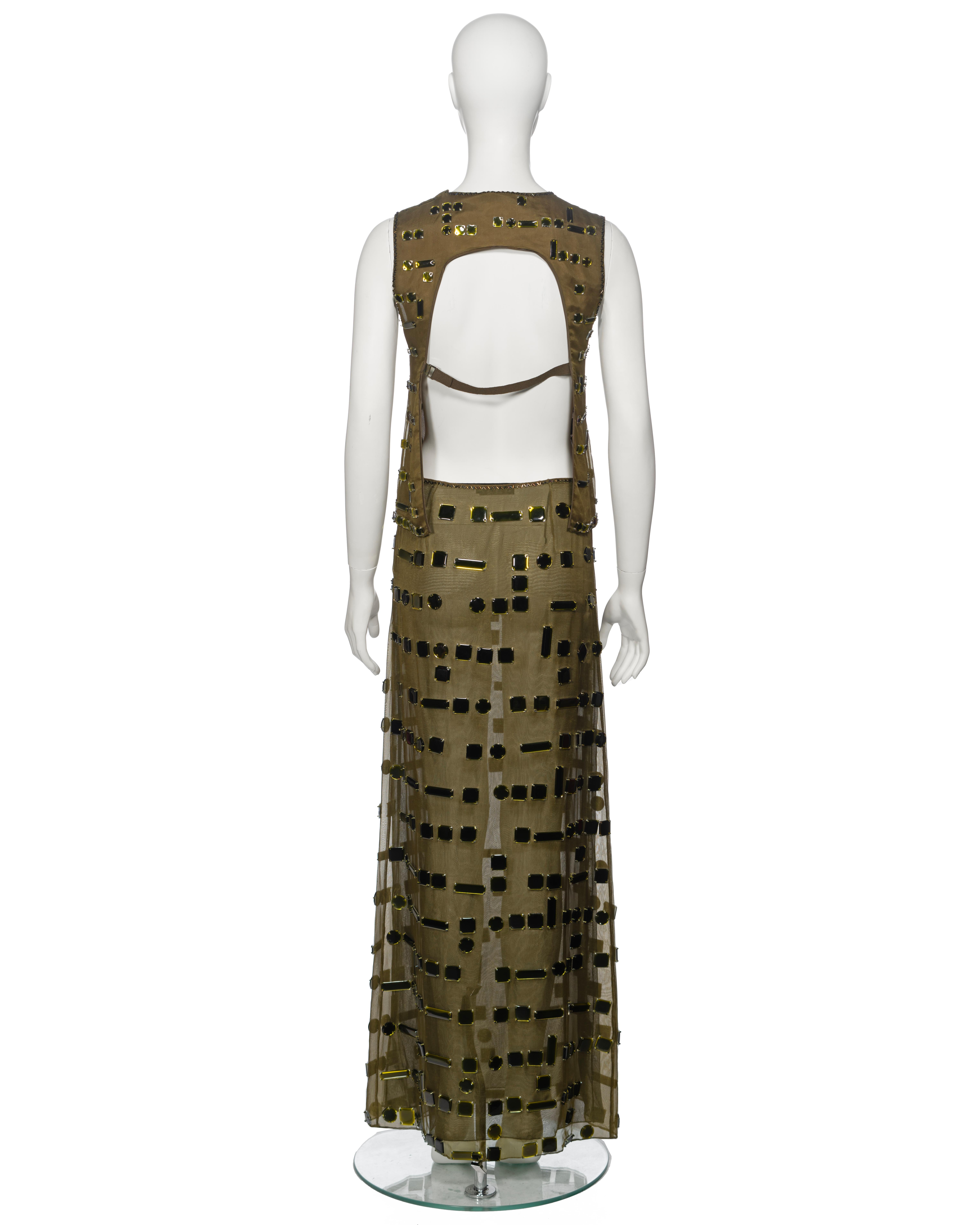 Prada by Miuccia Prada Embellished Silk Organza Top and Maxi Skirt Set, fw 1999 9