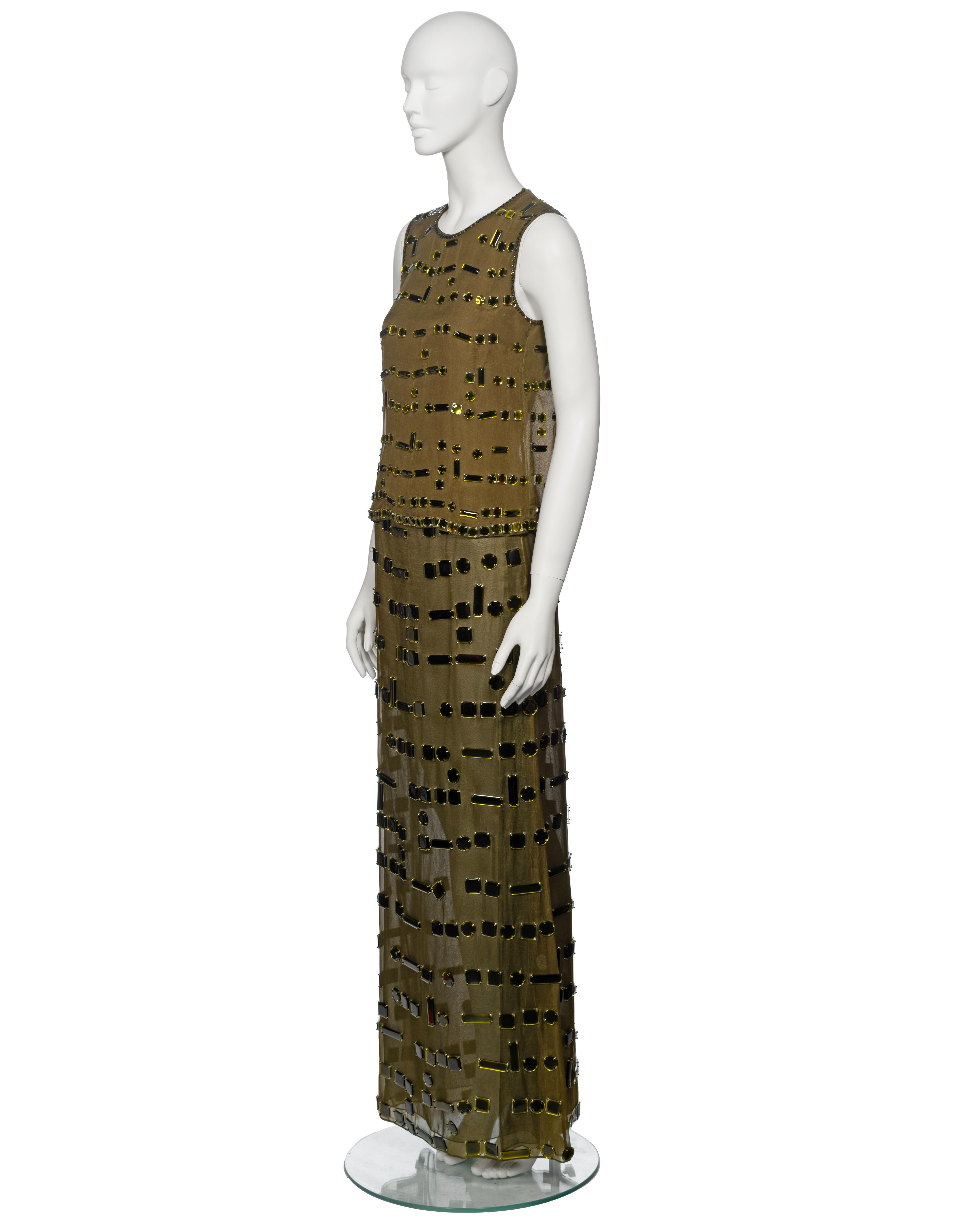 Prada by Miuccia Prada Embellished Silk Organza Top and Maxi Skirt Set, fw 1999 13