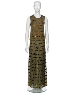 Prada by Miuccia Prada Embellished Silk Organza Top and Maxi Skirt Set, fw 1999