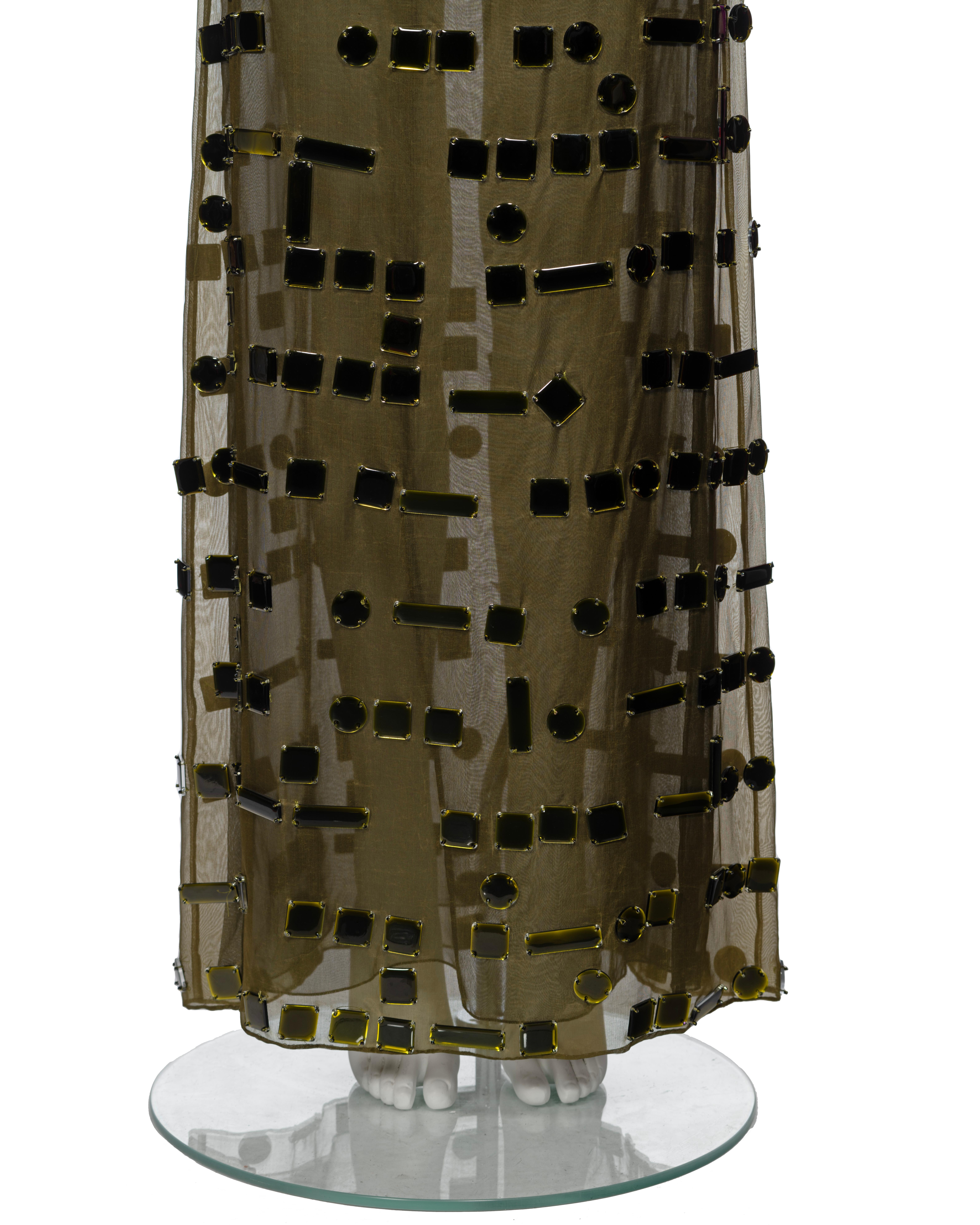 Prada by Miuccia Prada Embellished Silk Organza Top and Maxi Skirt Set, fw 1999 2