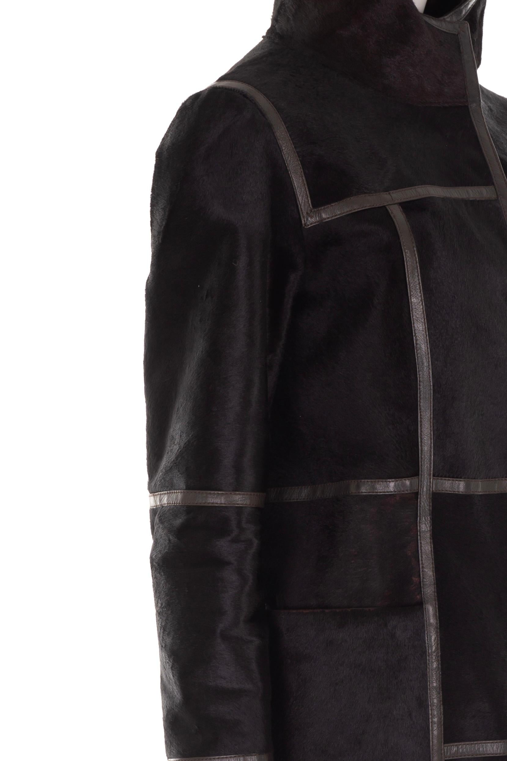 Women's or Men's Prada by Miuccia Prada F/W 2005 black calfskin hooded coat  For Sale