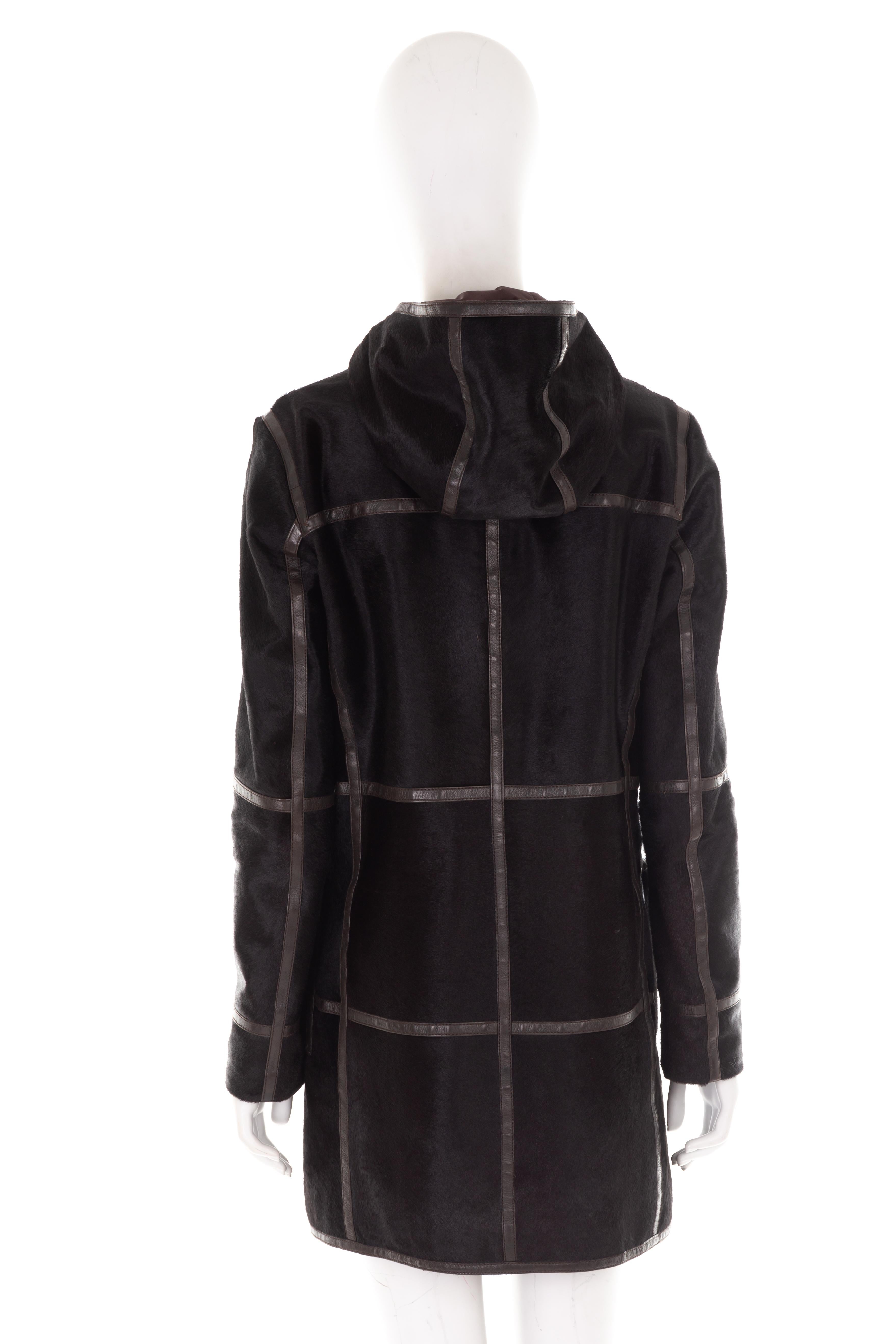 Prada by Miuccia Prada F/W 2005 black calfskin hooded coat  For Sale 2