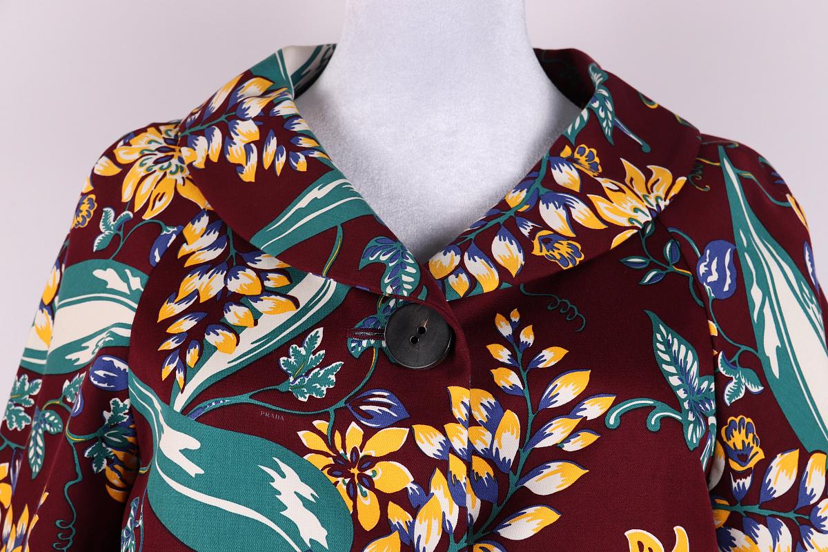 Prada by Miuccia Prada Veste croisée à imprimé floral 2014 Hawaii en vente 7