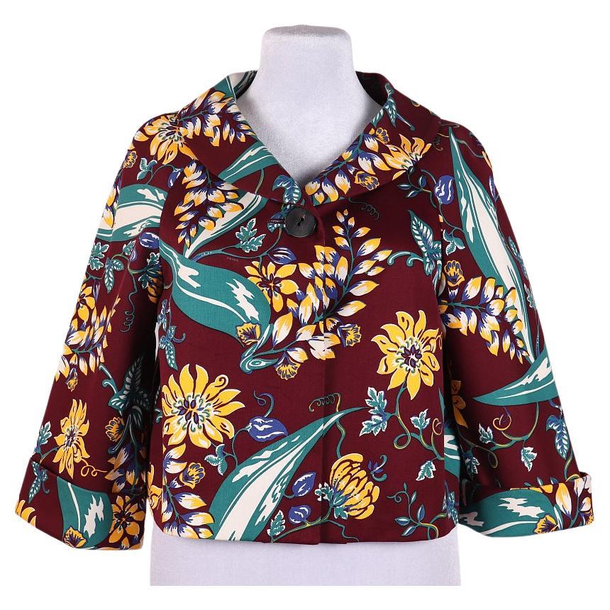 Prada by Miuccia Prada Veste croisée à imprimé floral 2014 Hawaii en vente