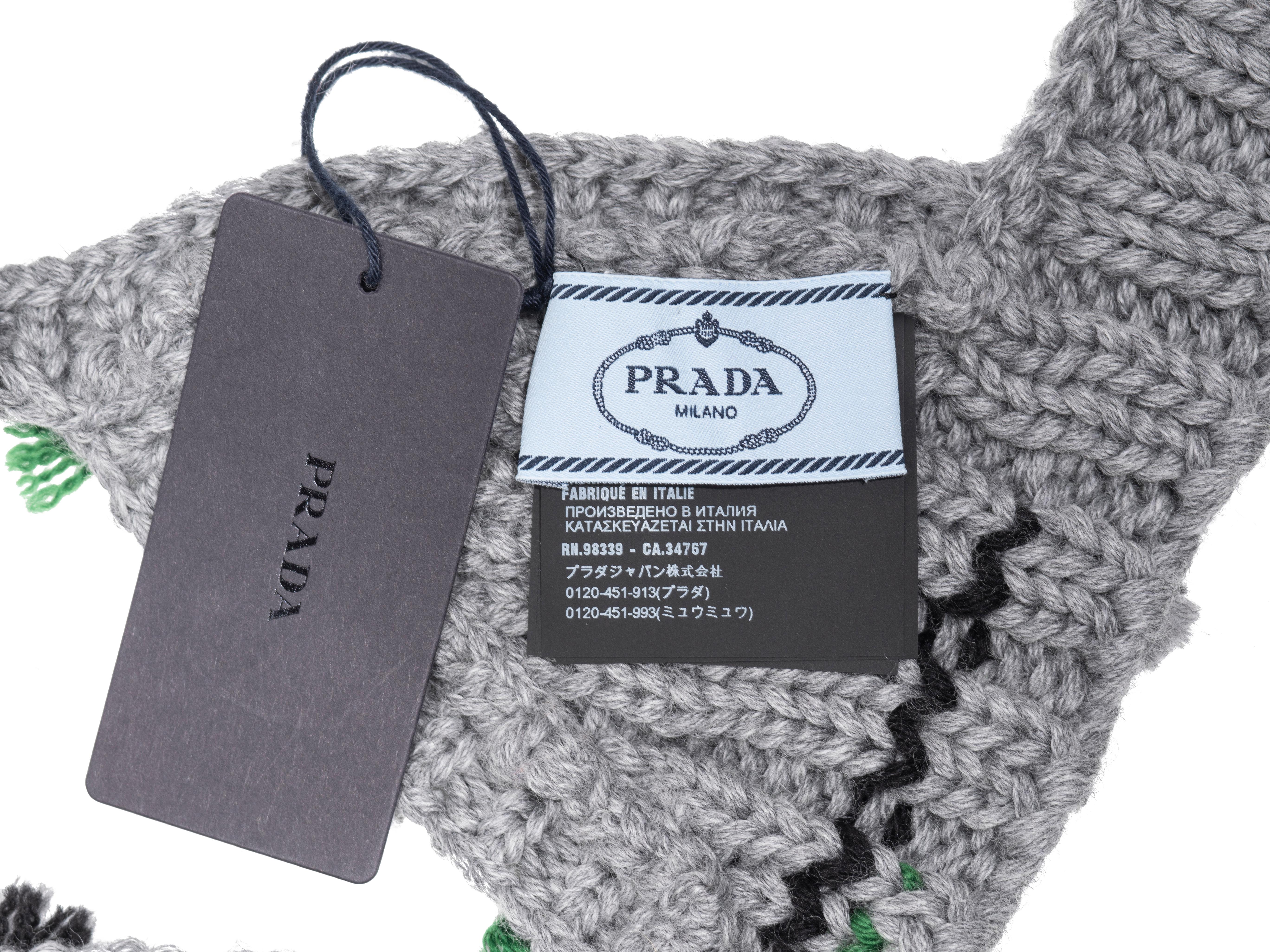 Prada by Miuccia Prada grey and green crocheted wool bra top, fw 2017 For Sale 5