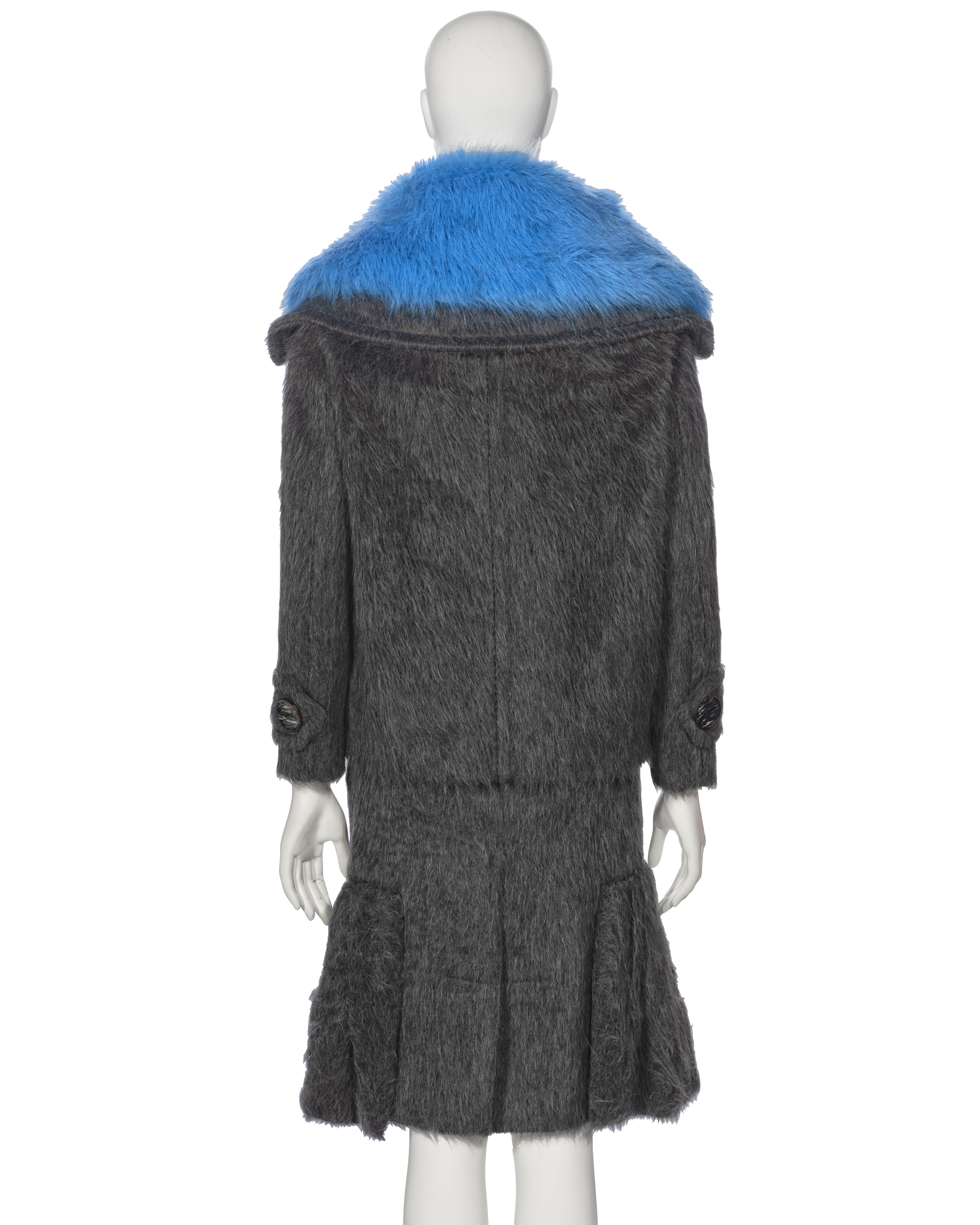 Prada by Miuccia Prada Grey Brushed Alpaca Silk Jacket and Skirt Suit, fw 2017 For Sale 6