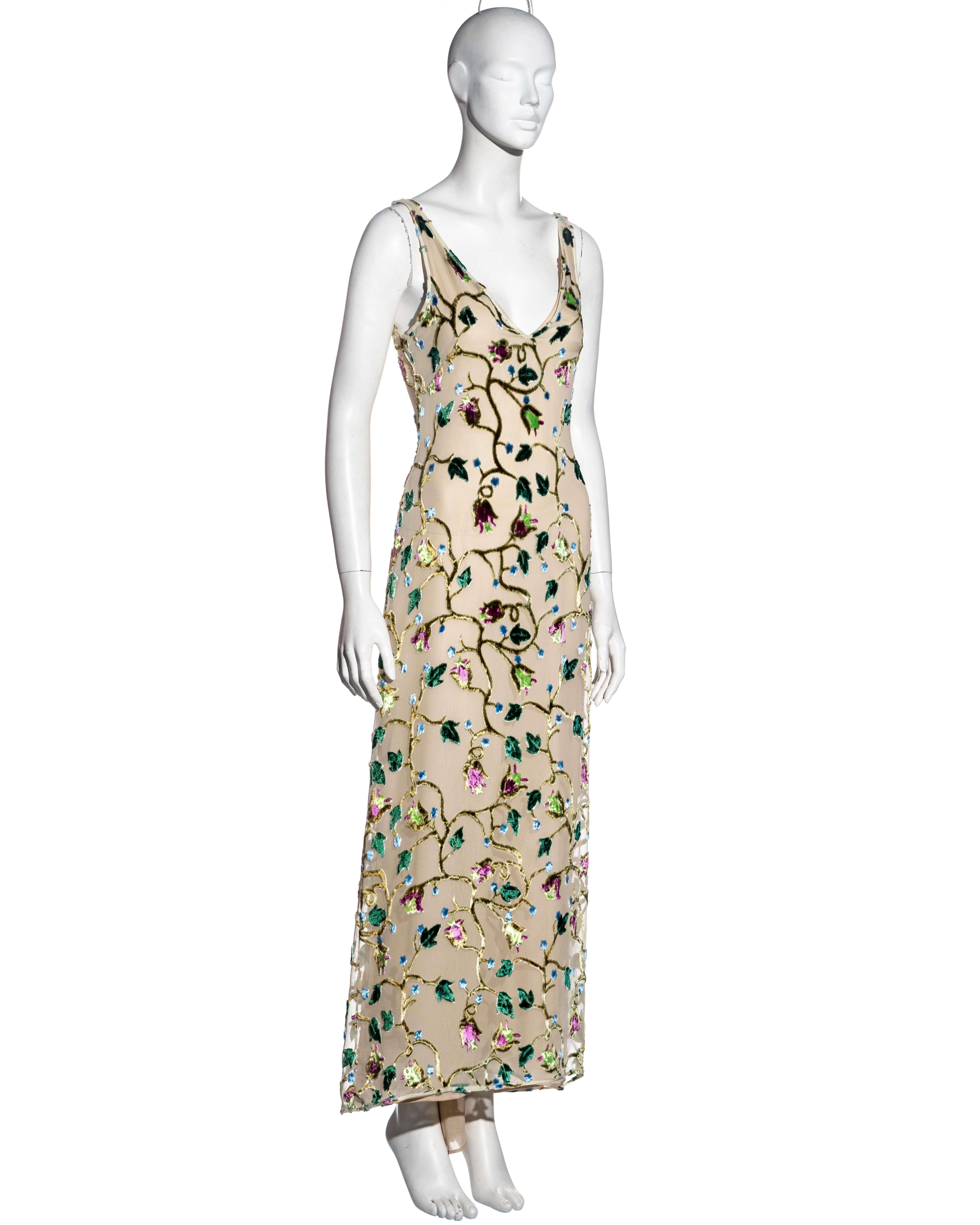 Women's Prada by Miuccia Prada ivory silk devore evening dress, ss 1997