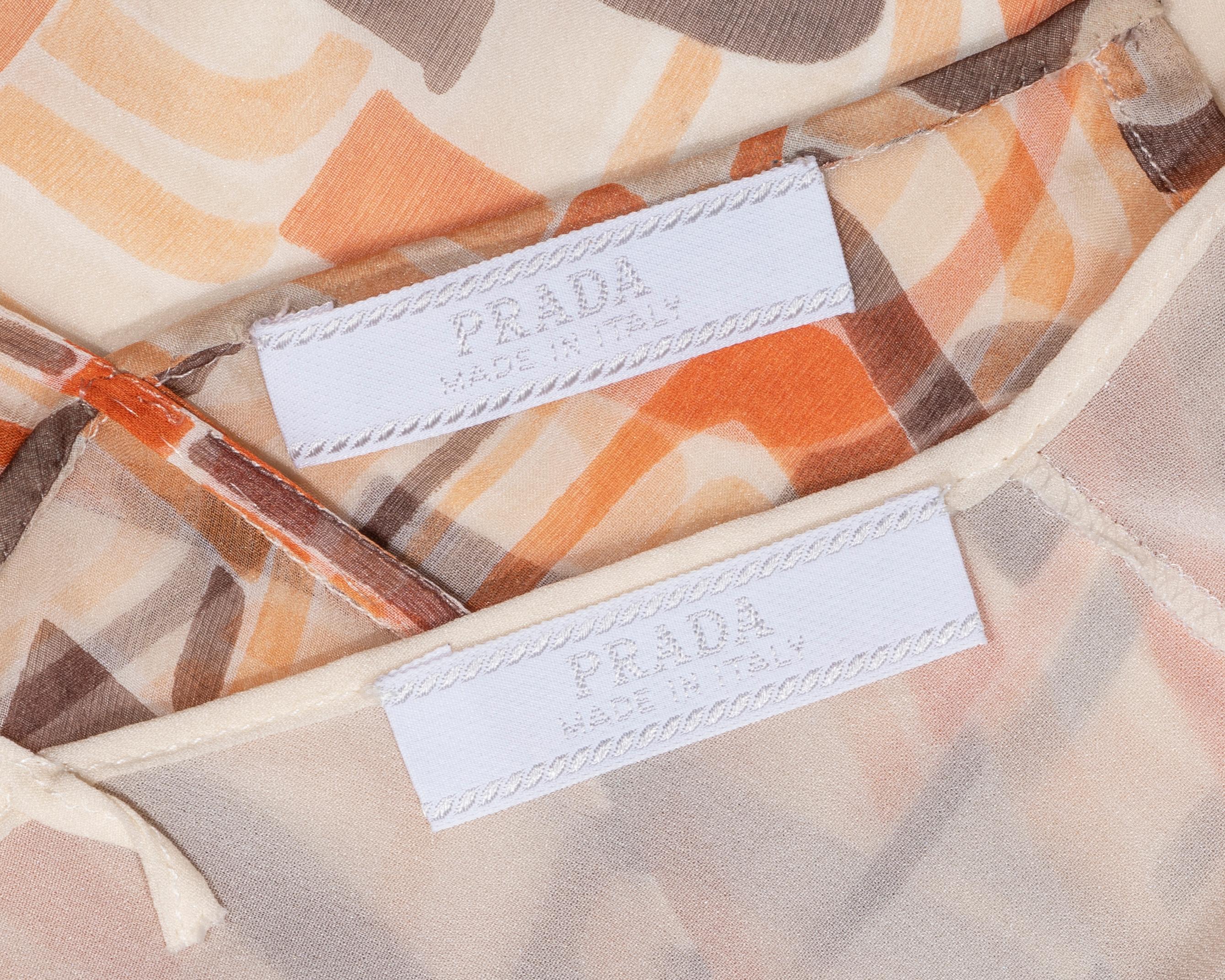 Prada by Miuccia Prada orange silk chiffon slip dress, fw 1996 For Sale 3