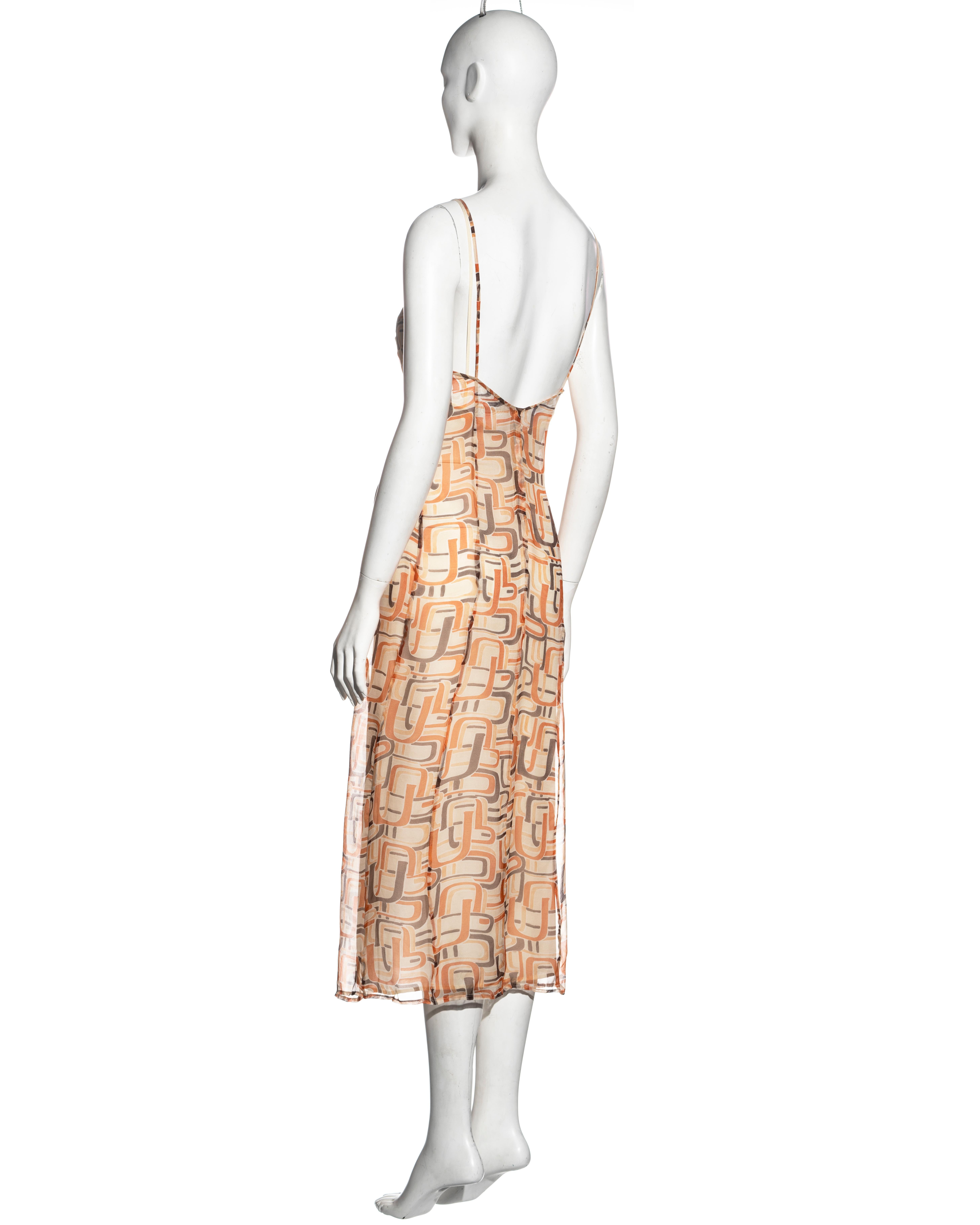 Prada by Miuccia Prada orange silk chiffon slip dress, fw 1996 In Excellent Condition For Sale In London, GB
