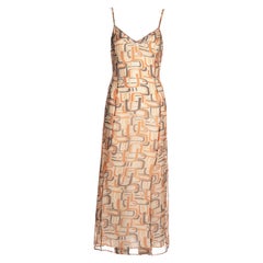 Prada by Miuccia Prada, abito sottoveste in chiffon di seta arancione, fw 1996