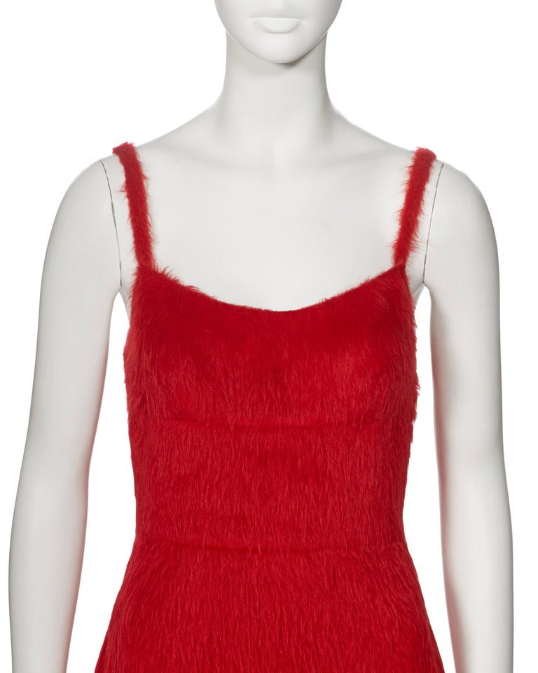 chinese dress ladies Prada // Red Wool Strapless Dress  VSP Consignment