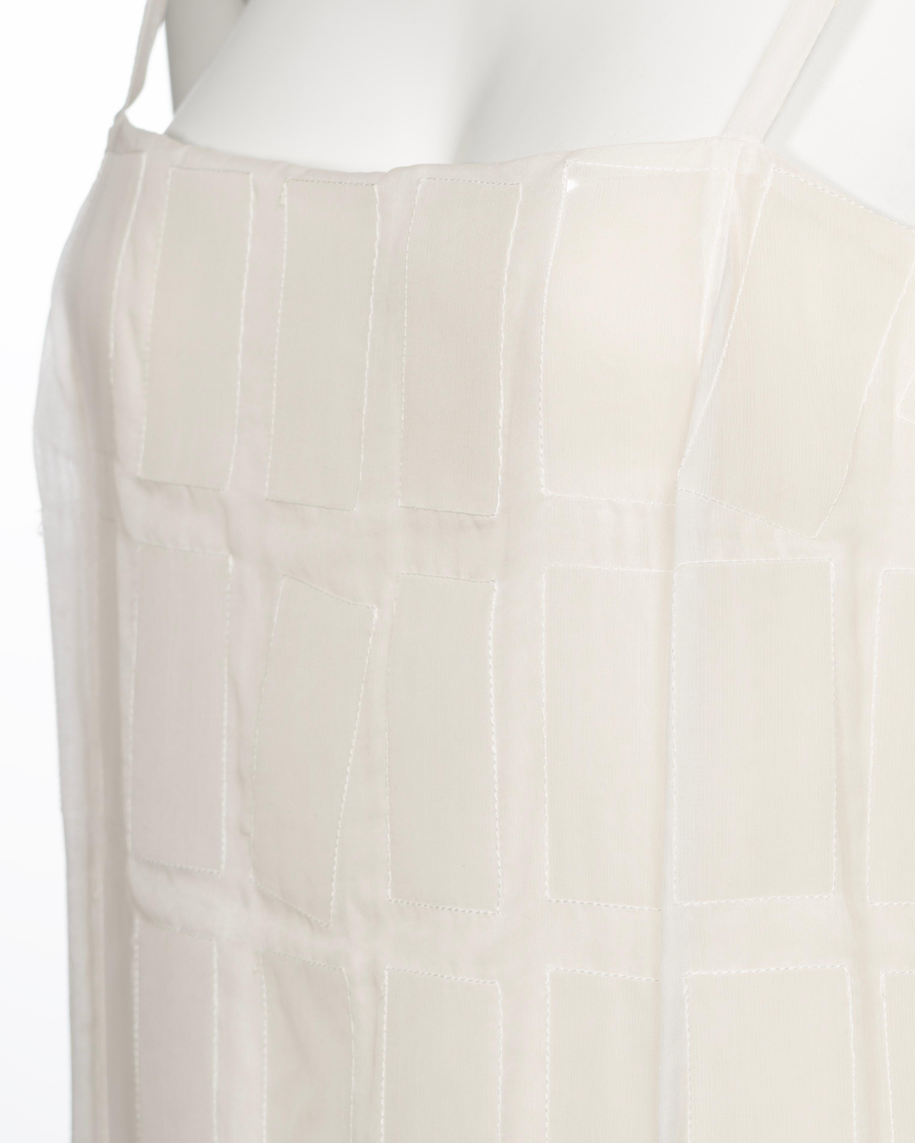 Prada by Miuccia Prada White Silk and Plastic Tile Camisole Top, fw 1998 For Sale 8