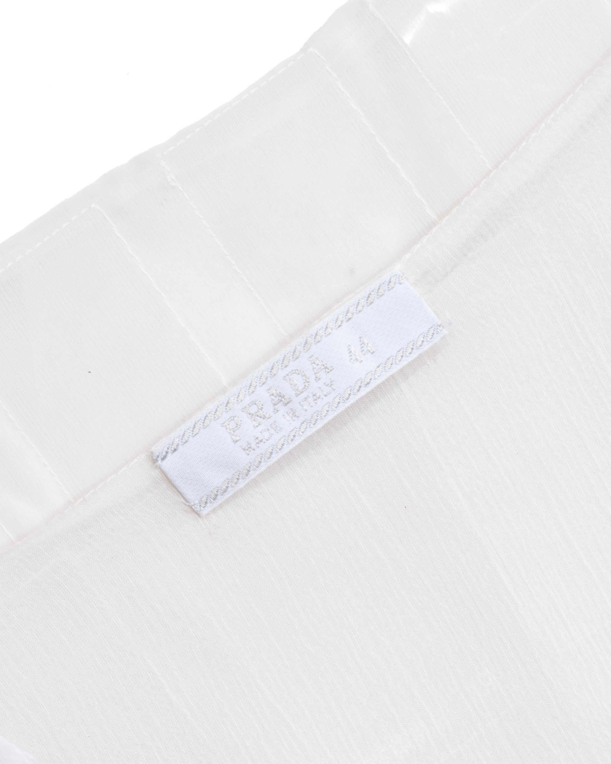 Prada by Miuccia Prada White Silk and Plastic Tile Camisole Top, fw 1998 For Sale 9