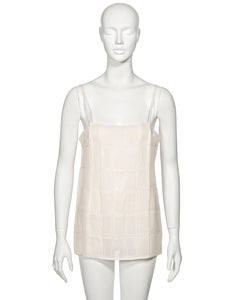 Prada by Miuccia Prada White Silk and Plastic Tile Camisole Top, fw 1998