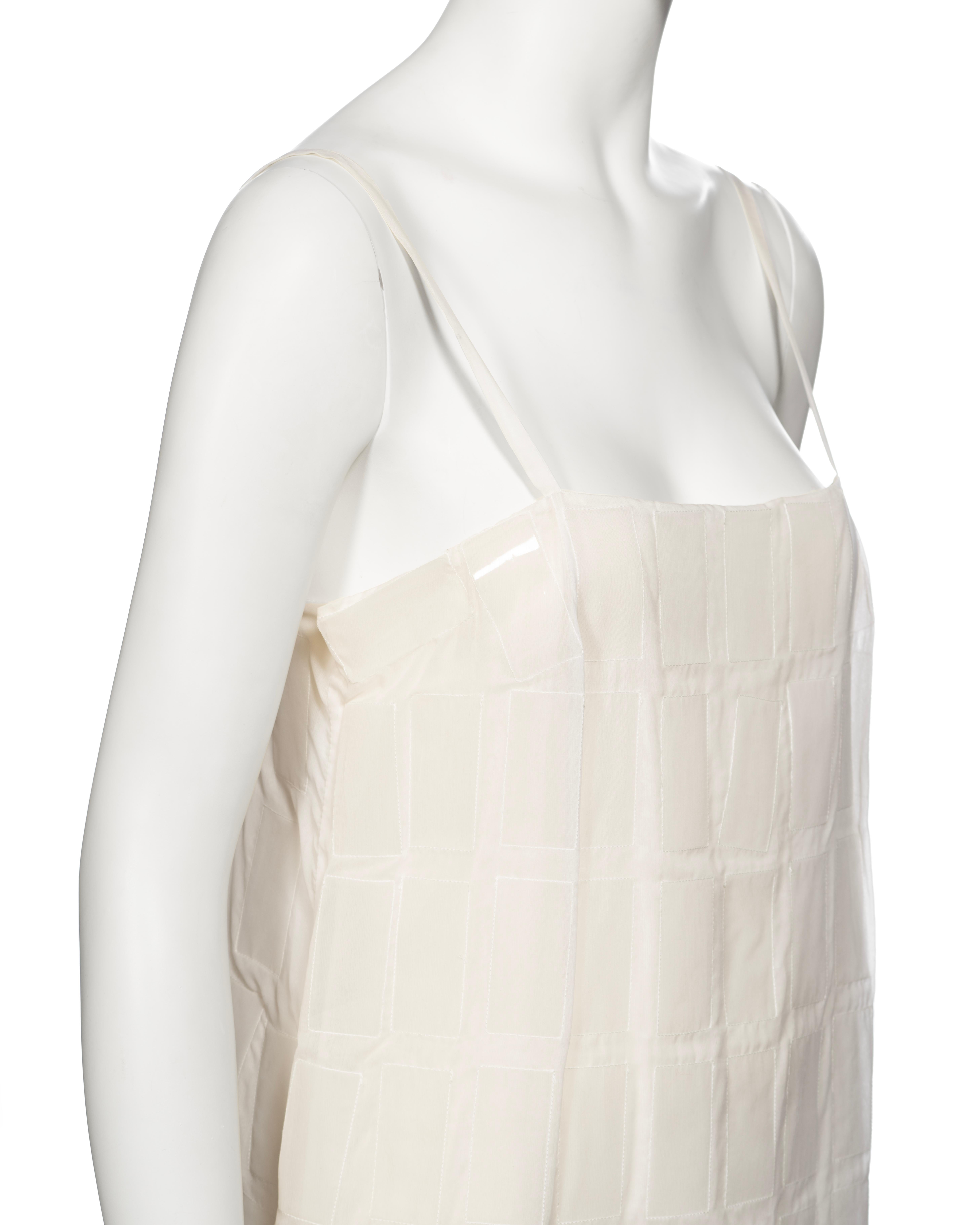 Prada by Miuccia Prada White Silk and Plastic Tile Camisole Top, fw 1998 For Sale 4