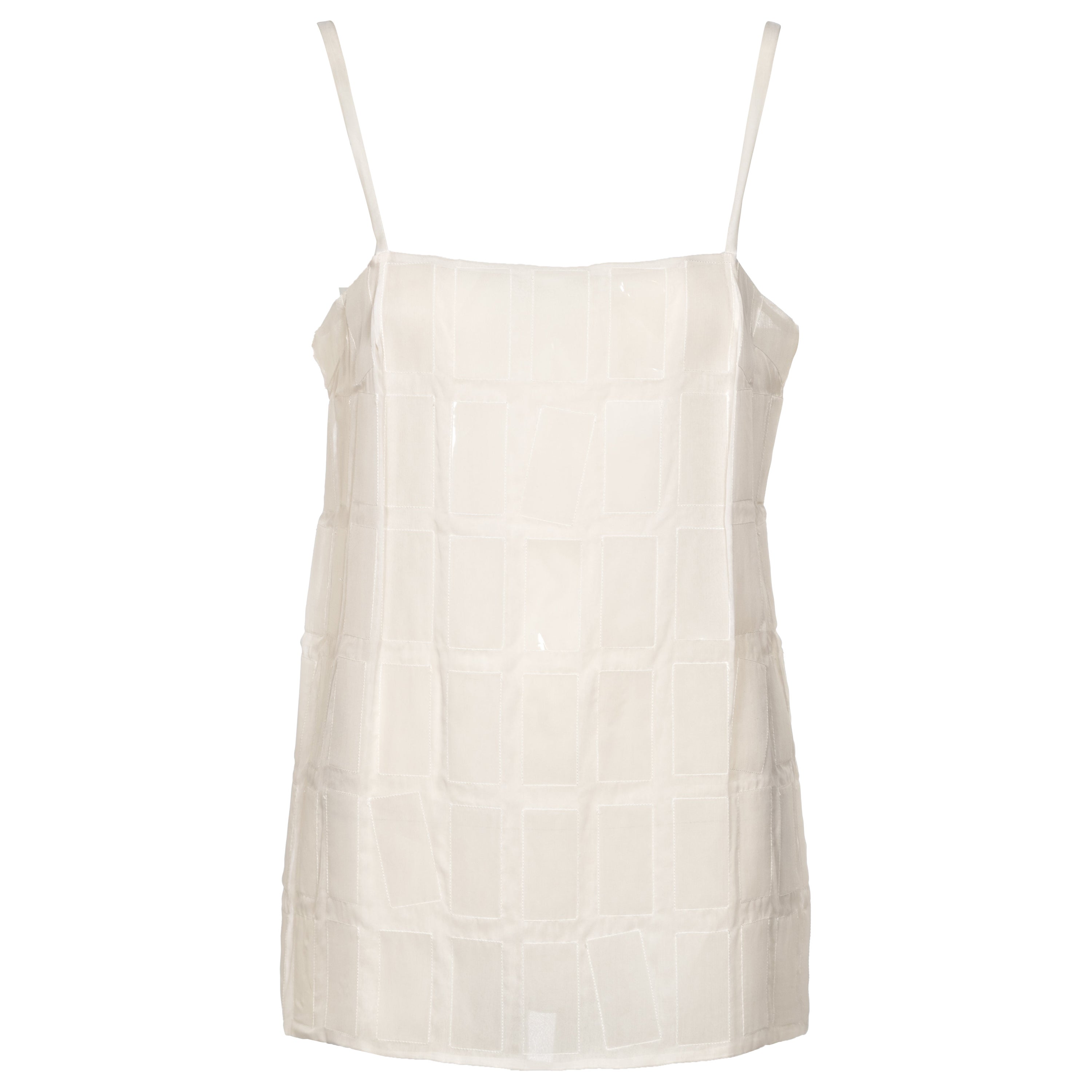 Prada by Miuccia Prada Camisola de seda blanca y tejas de plástico, fw 1998
