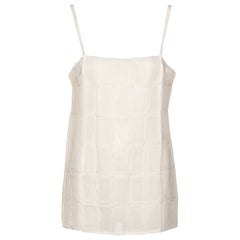 Prada by Miuccia Prada White Silk and Plastic Tile Camisole Top, fw 1998