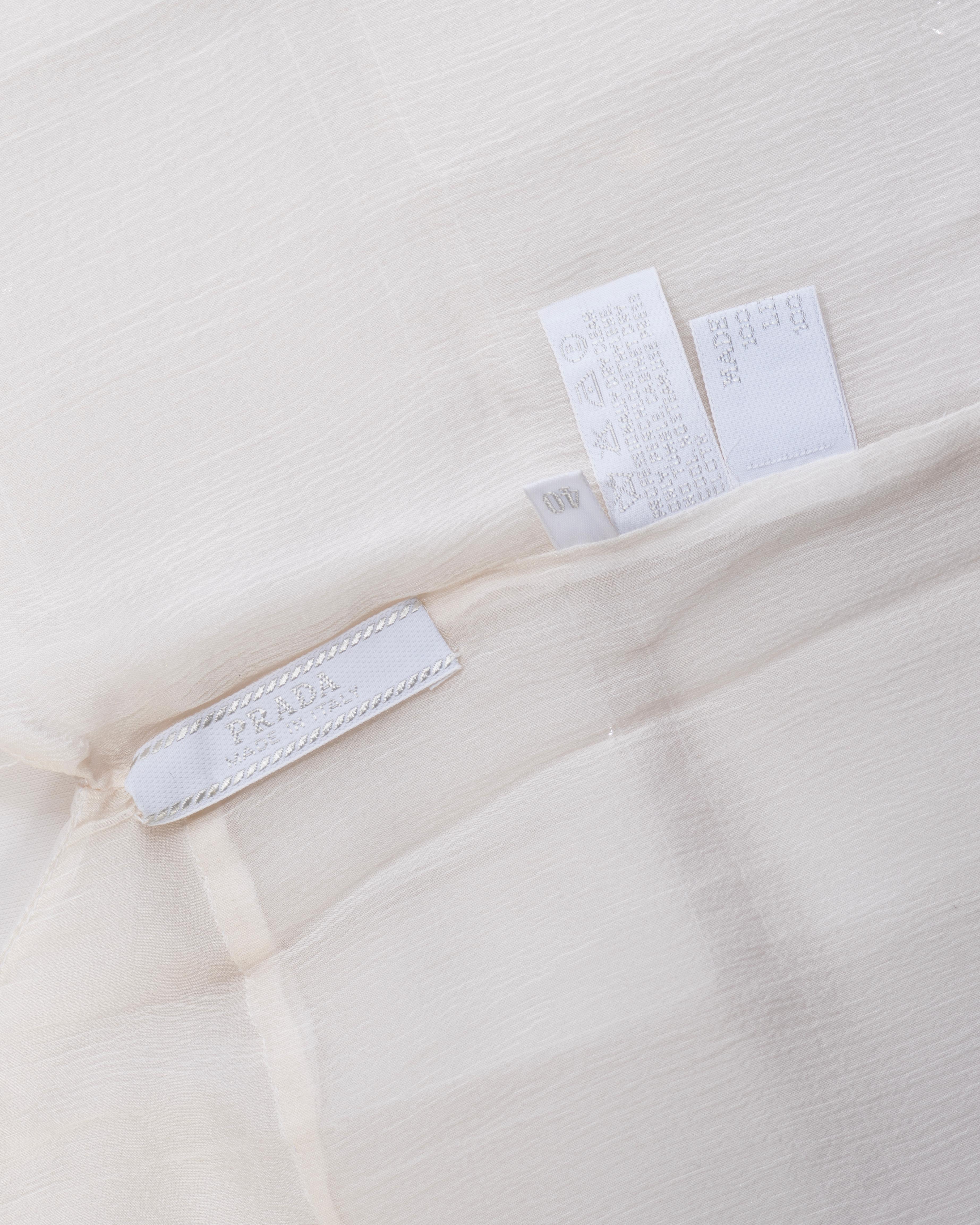 Prada by Miuccia Prada White Silk and Plastic Tile Shift Dress, fw 1998 For Sale 10
