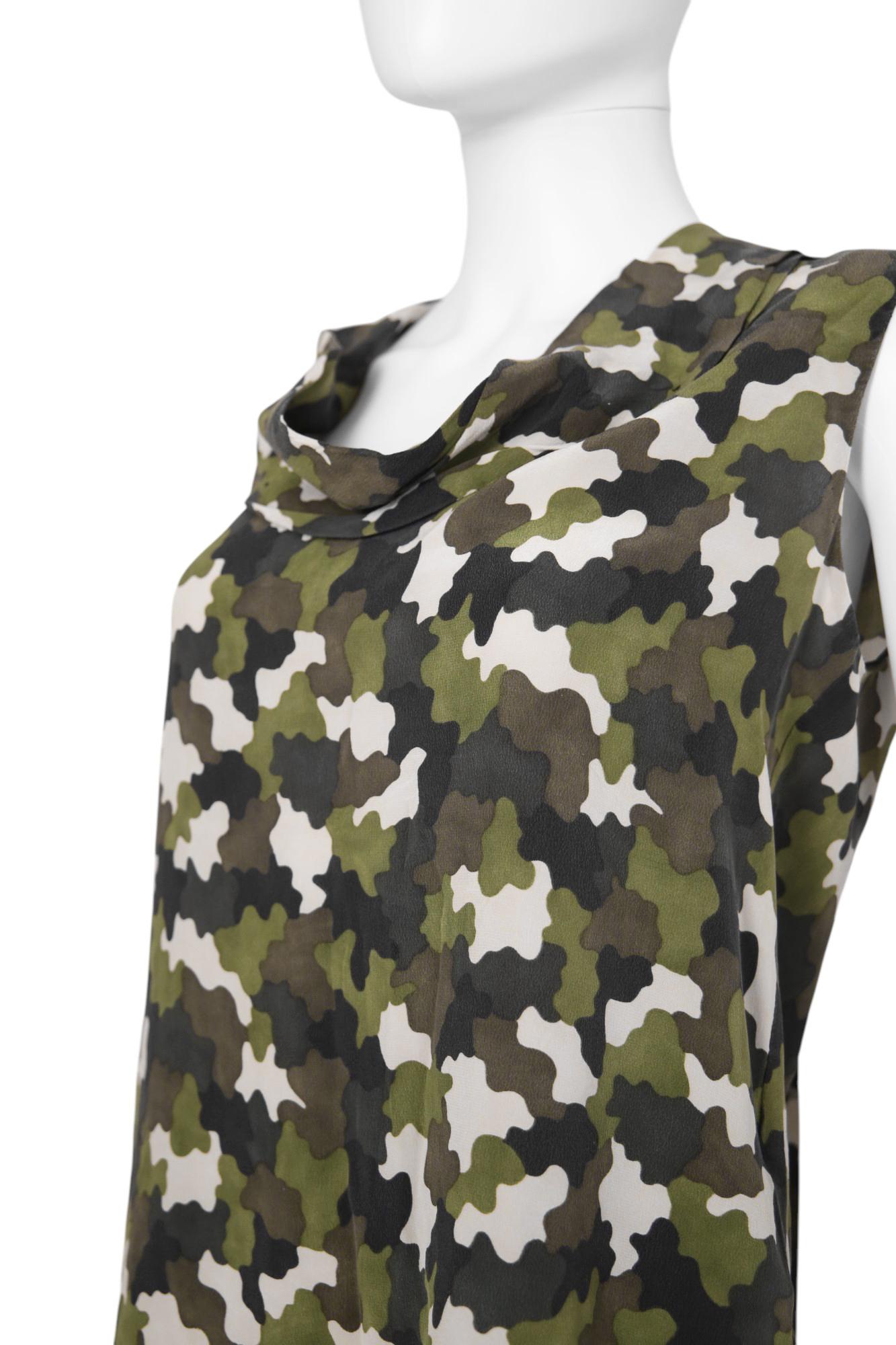 De las mujeres Prada by Miuccia PRE-OTOÑO 2010 Top relajado con cordones de camuflaje en venta