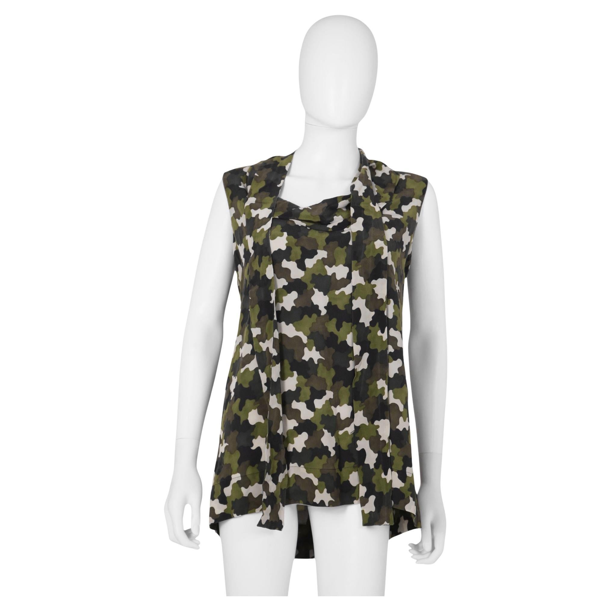 Prada by Miuccia PRE-OTOÑO 2010 Top relajado con cordones de camuflaje