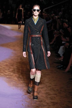 Prada by Miuccia S/S 2015 Distressed Floral Black Jeans