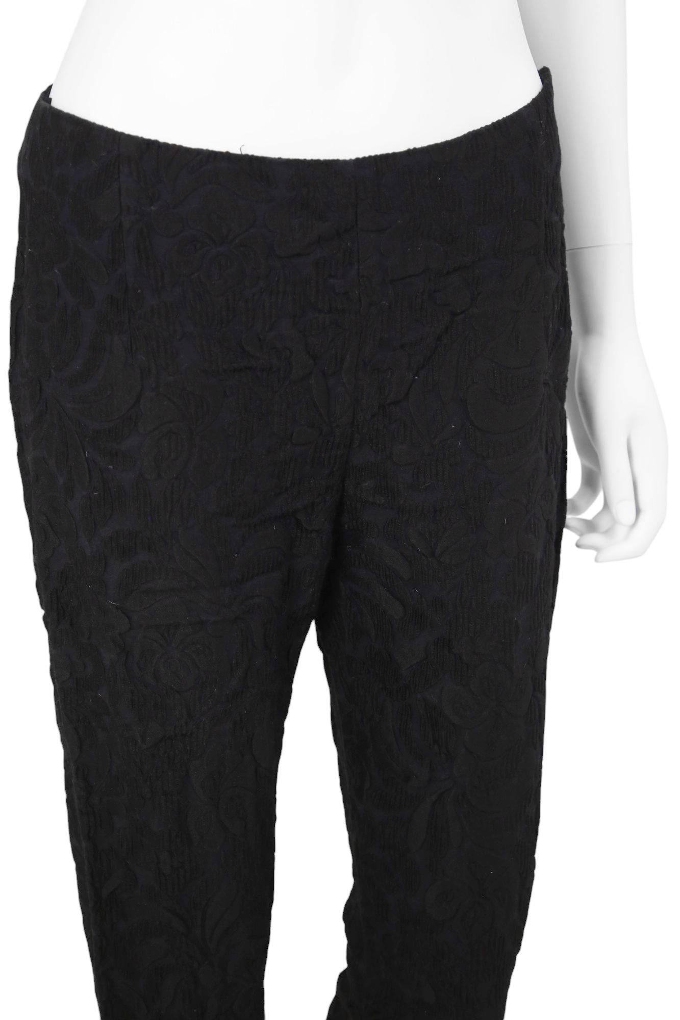 De las mujeres Prada by Miuccia S/S 2015 Pantalones vaqueros negros con estampado floral desgastado en venta