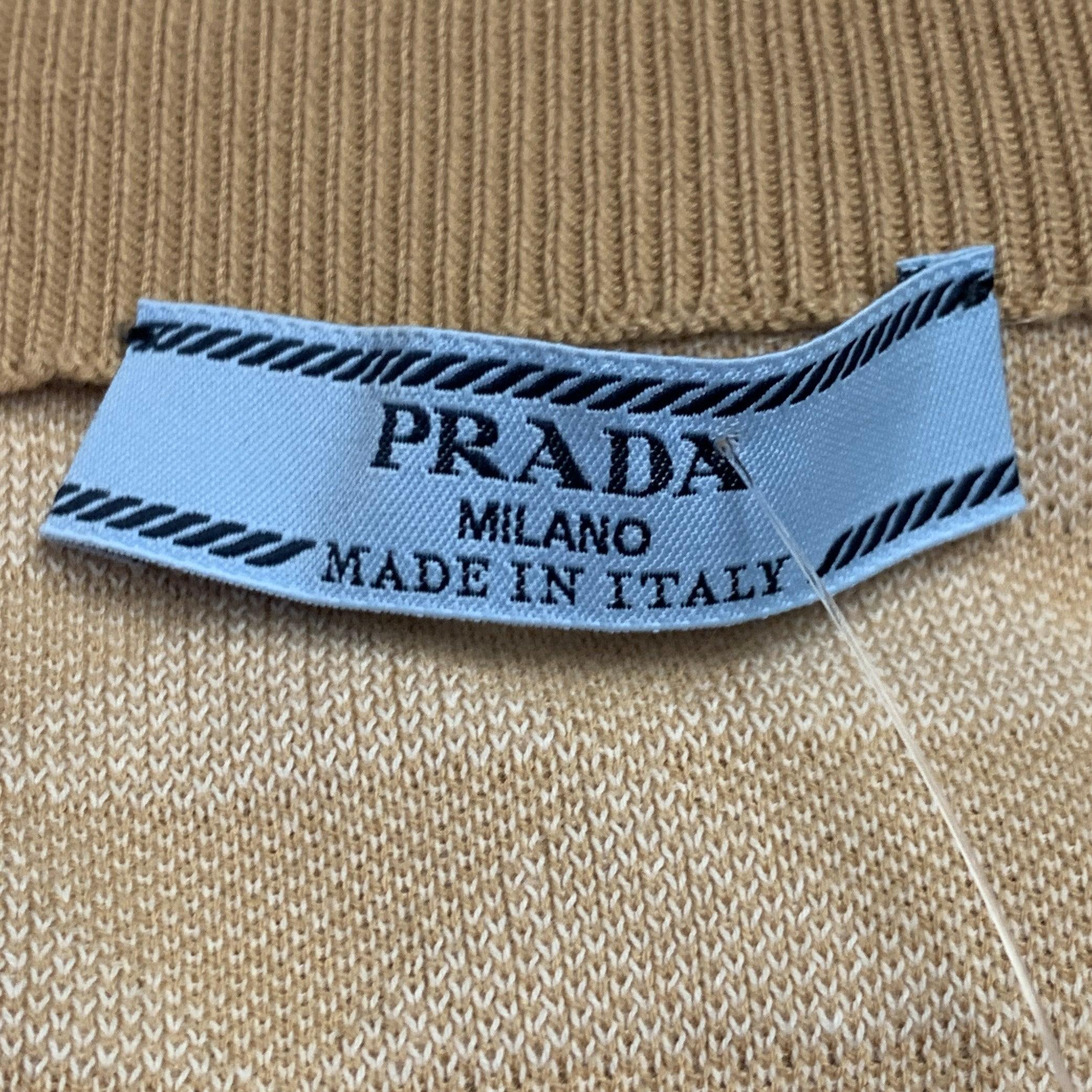 PRADA by Raf Simons 2023 Taglia S Beige Crema Cotone Triangolo Matita Midi Gonna In condizioni ottime in vendita a San Francisco, CA