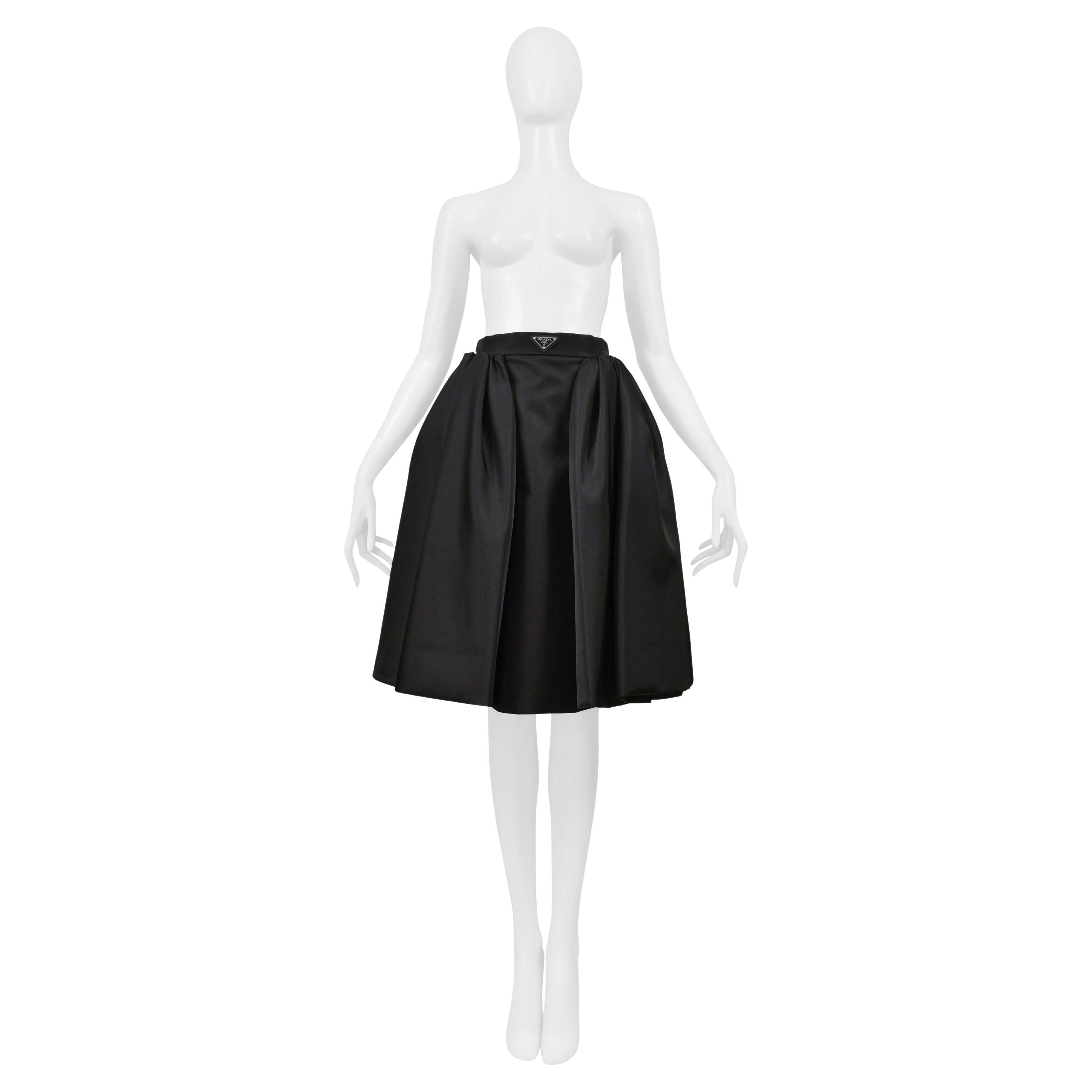 Prada By Raf Simons Re-Nylon Black Skirt With Logo 2021 en venta