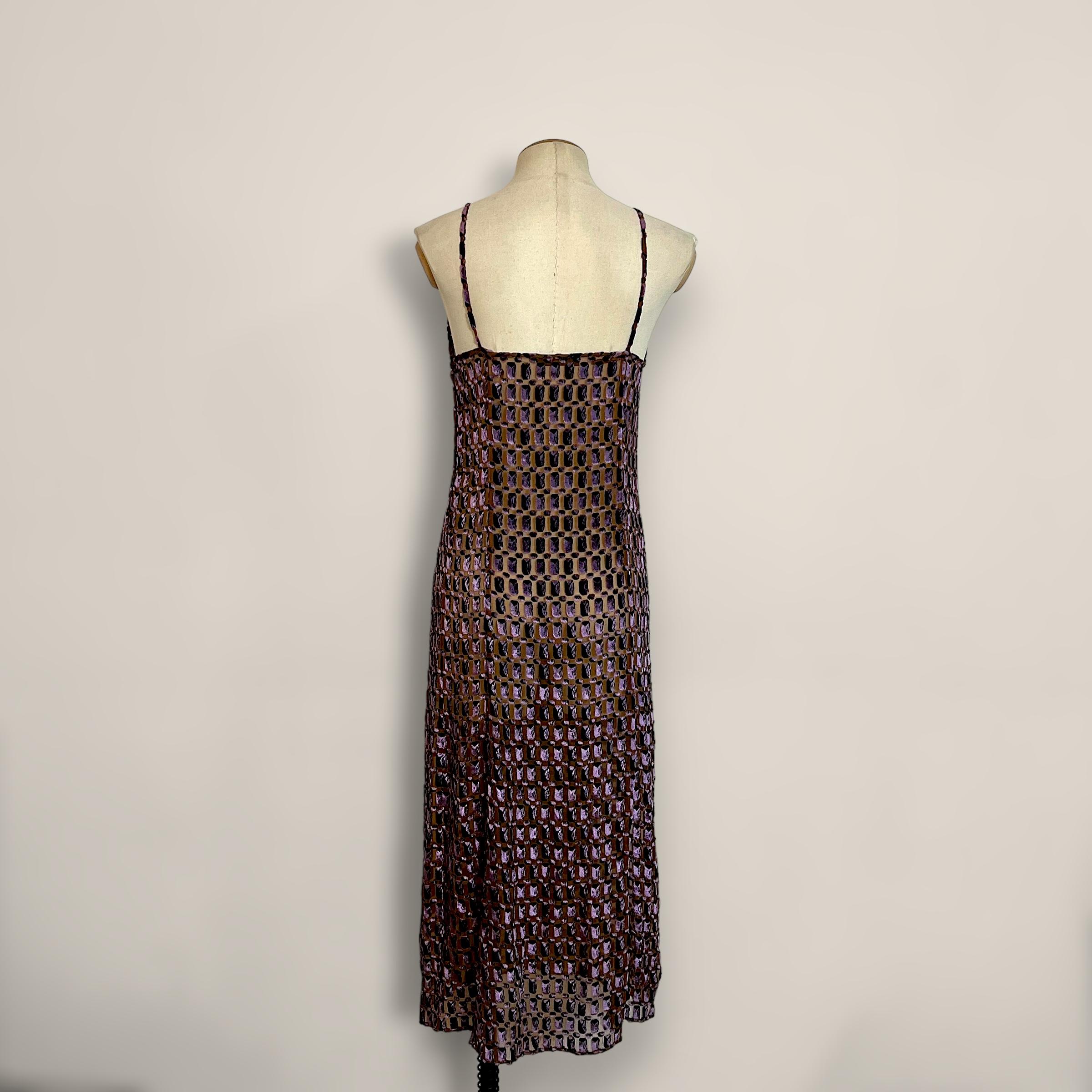 Prada c1996 ugly chic slip burnout dress In Excellent Condition For Sale In CAPELLE AAN DEN IJSSEL, ZH