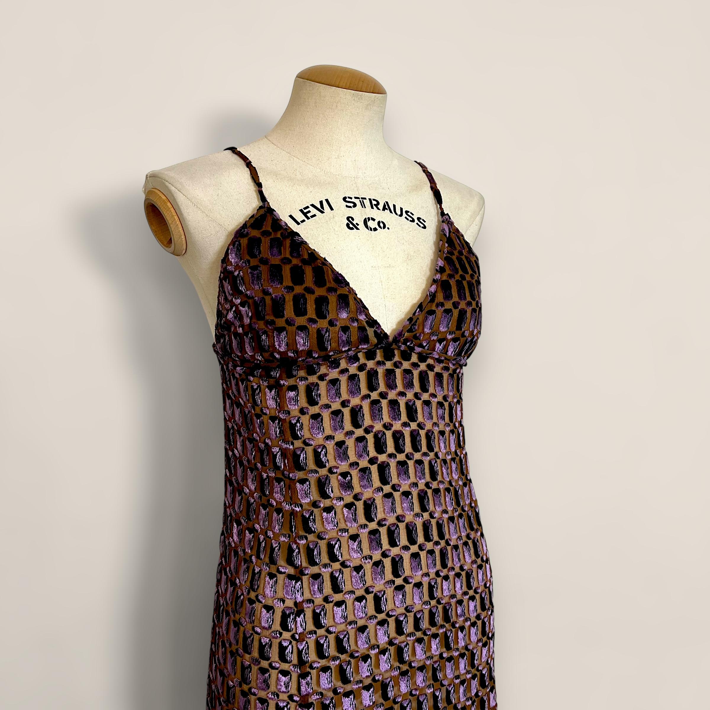 Women's Prada c1996 ugly chic slip burnout dress For Sale