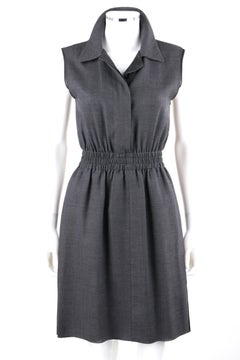 PRADA c.2010 Heathered Gray Peter Pan Collar Sleeveless Sheath Dress