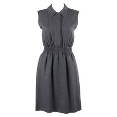 PRADA c.2010 Heathered Gray Peter Pan Collar Sleeveless Sheath Dress