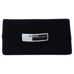 Prada Cable Navy Wool Cable Headband