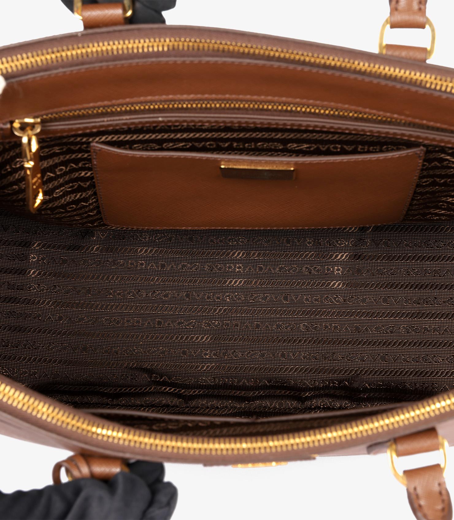 Prada Cacao Saffiano Lux Leather Large Galleria Tote 5