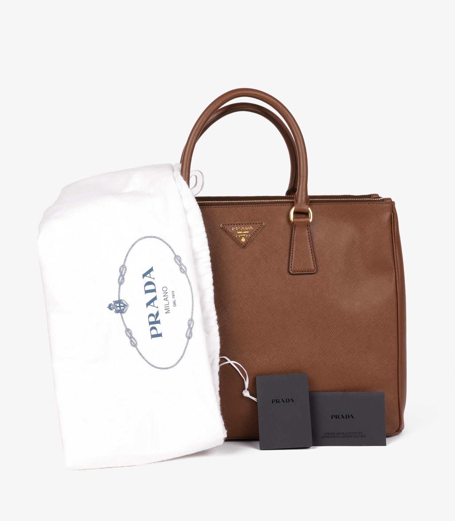 Prada Cacao Saffiano Lux Leather Large Galleria Tote 6