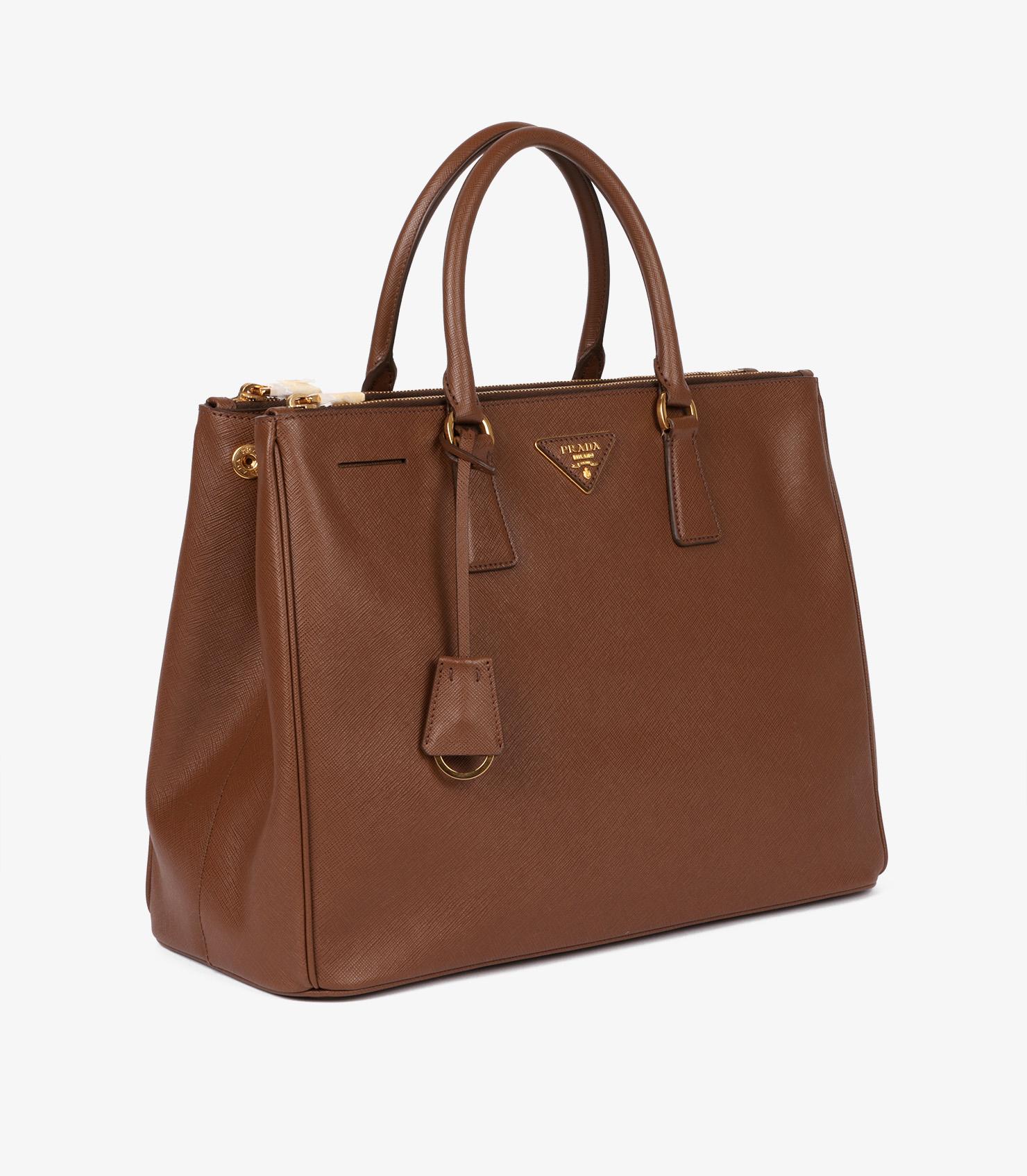 Brown Prada Cacao Saffiano Lux Leather Large Galleria Tote