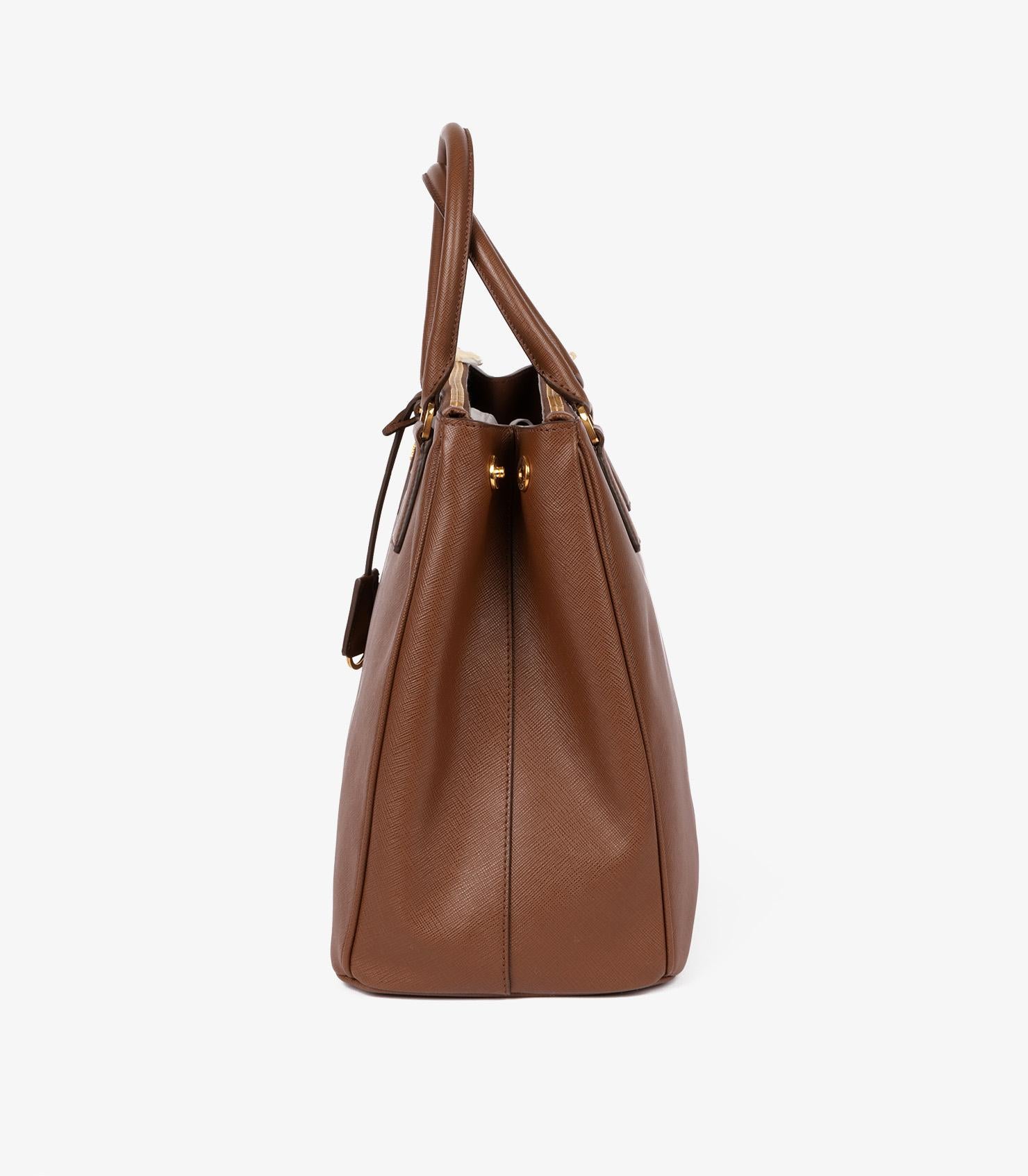 Women's or Men's Prada Cacao Saffiano Lux Leather Large Galleria Tote