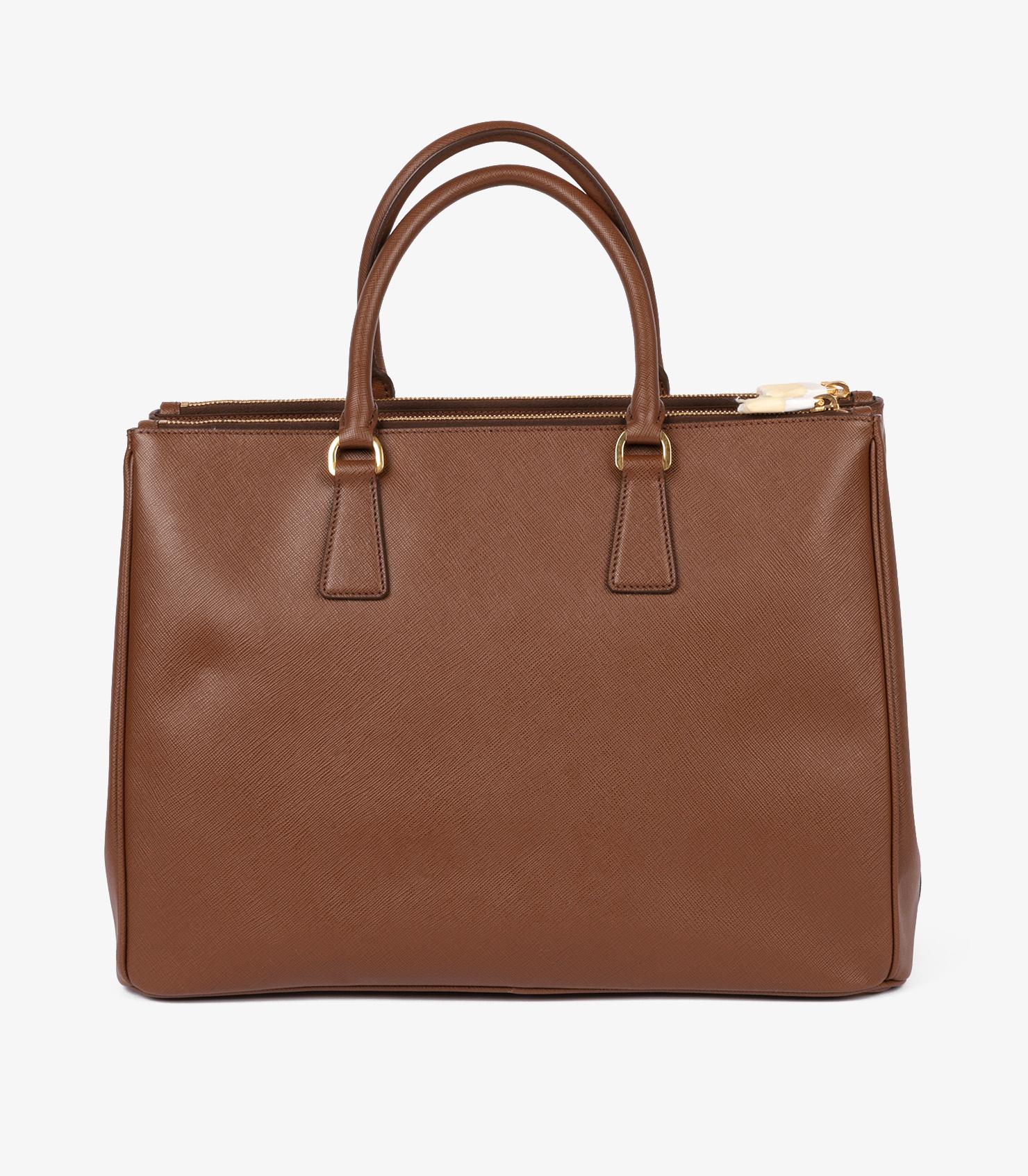 Prada Cacao Saffiano Lux Leather Large Galleria Tote 1