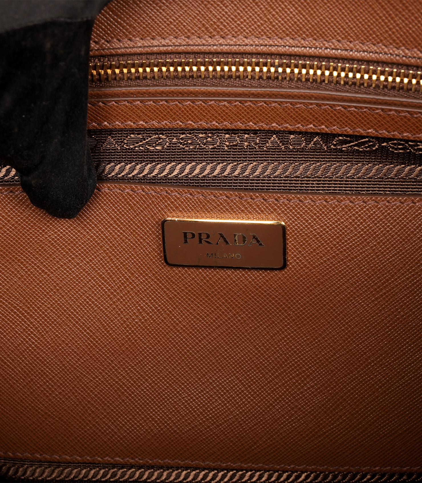 Prada Cacao Saffiano Lux Leather Large Galleria Tote 3