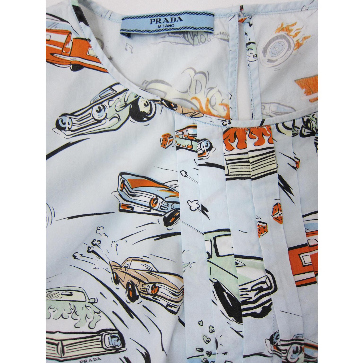 Women's Prada Cadillac Print Top Shirt ss 2012